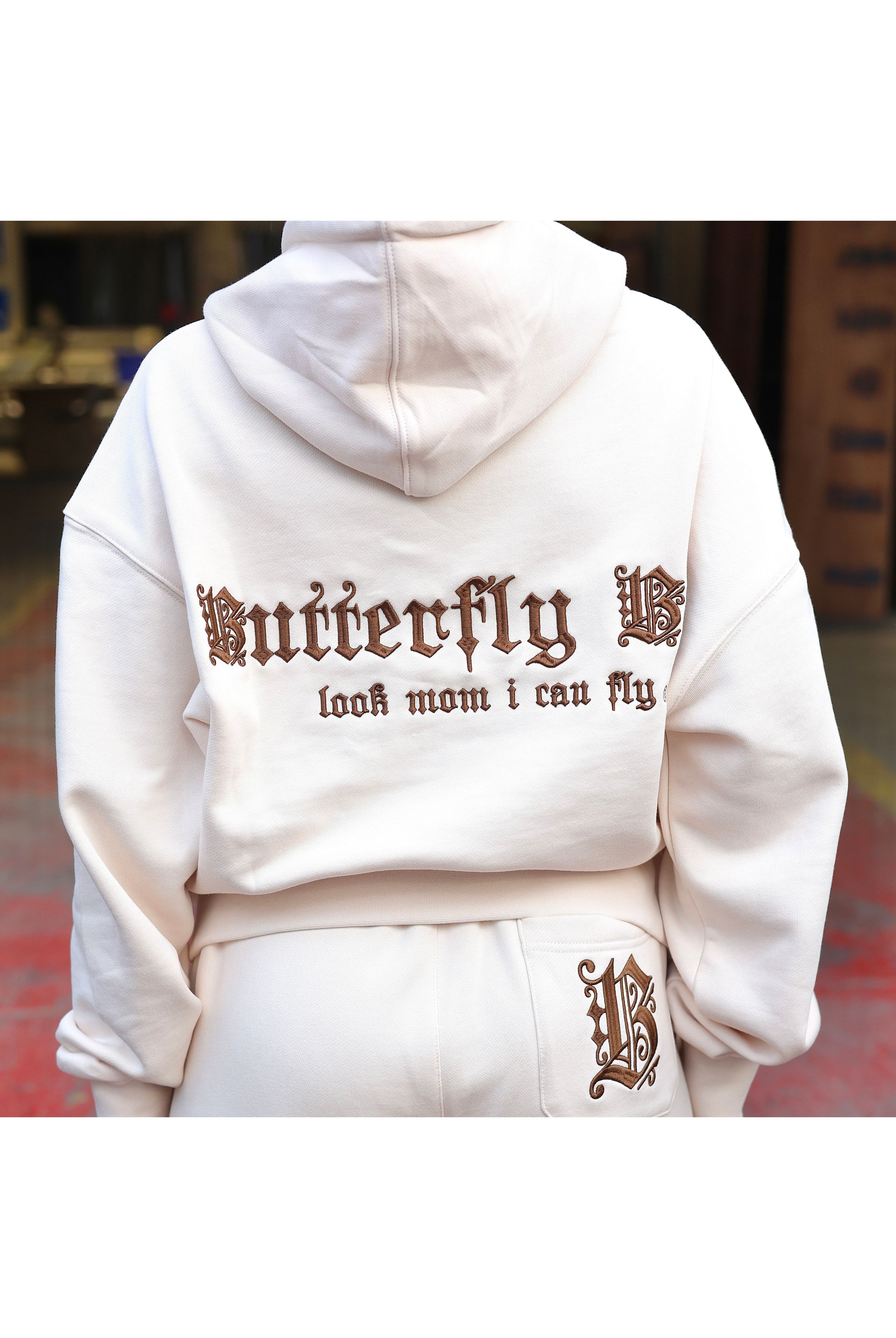 קפוצ'ון OS BUTTERFLY CRE עם רקמה - Butterfly Sneakers