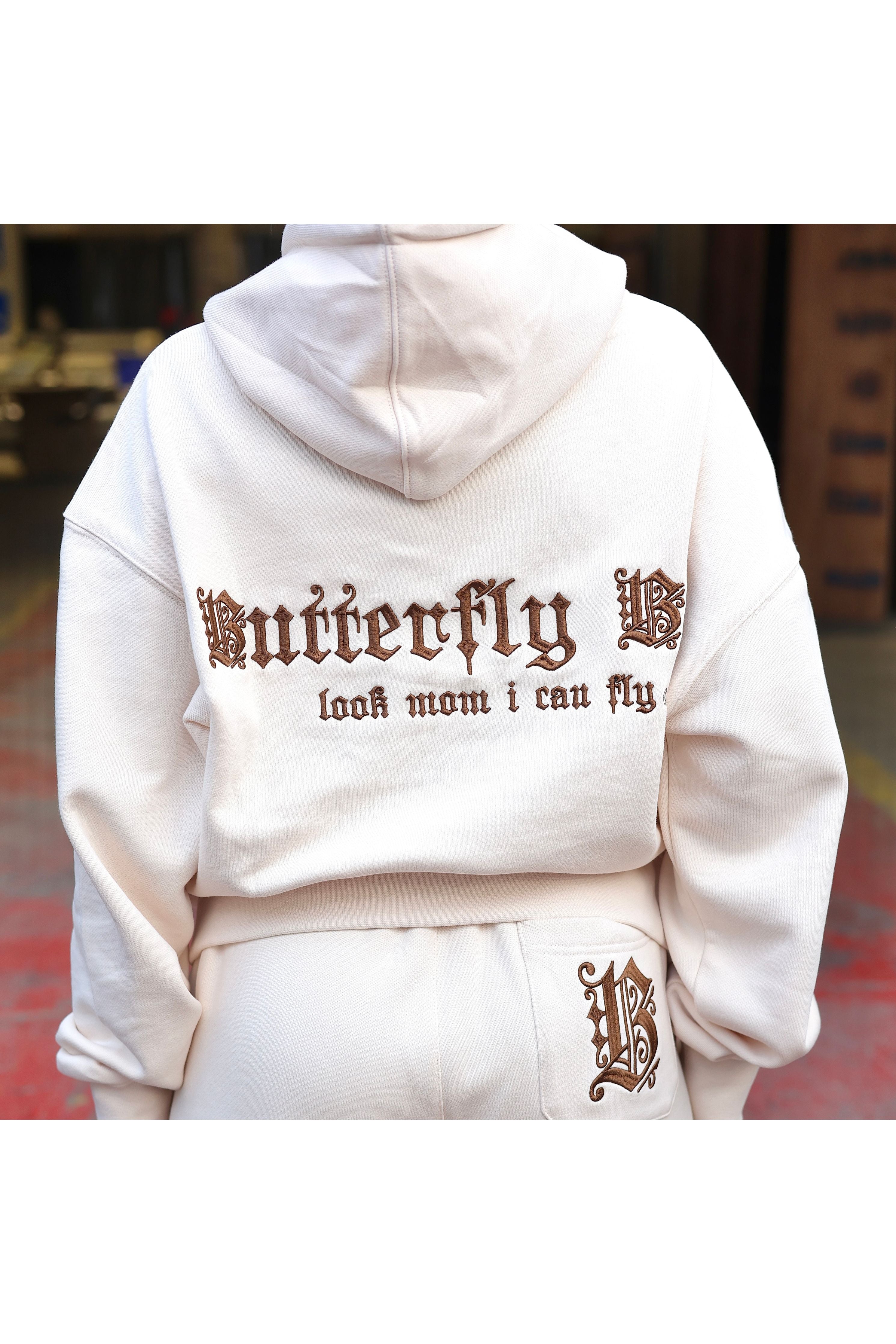 קפוצ'ון OS BUTTERFLY CRE עם רקמה - Butterfly Sneakers