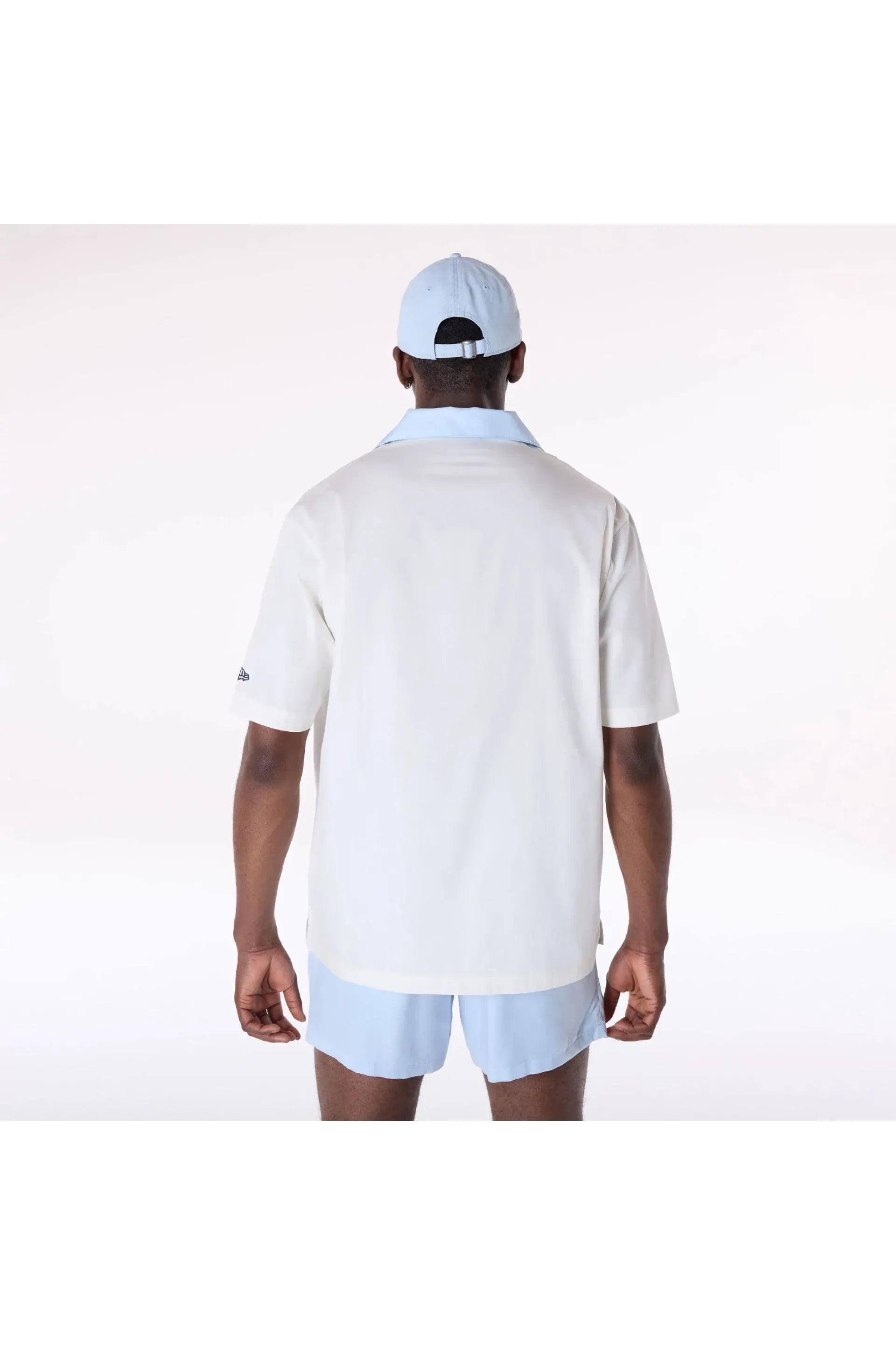 LA Dodgers Stripe Revere Open White Short Sleeve Shirt - Butterfly Sneakers