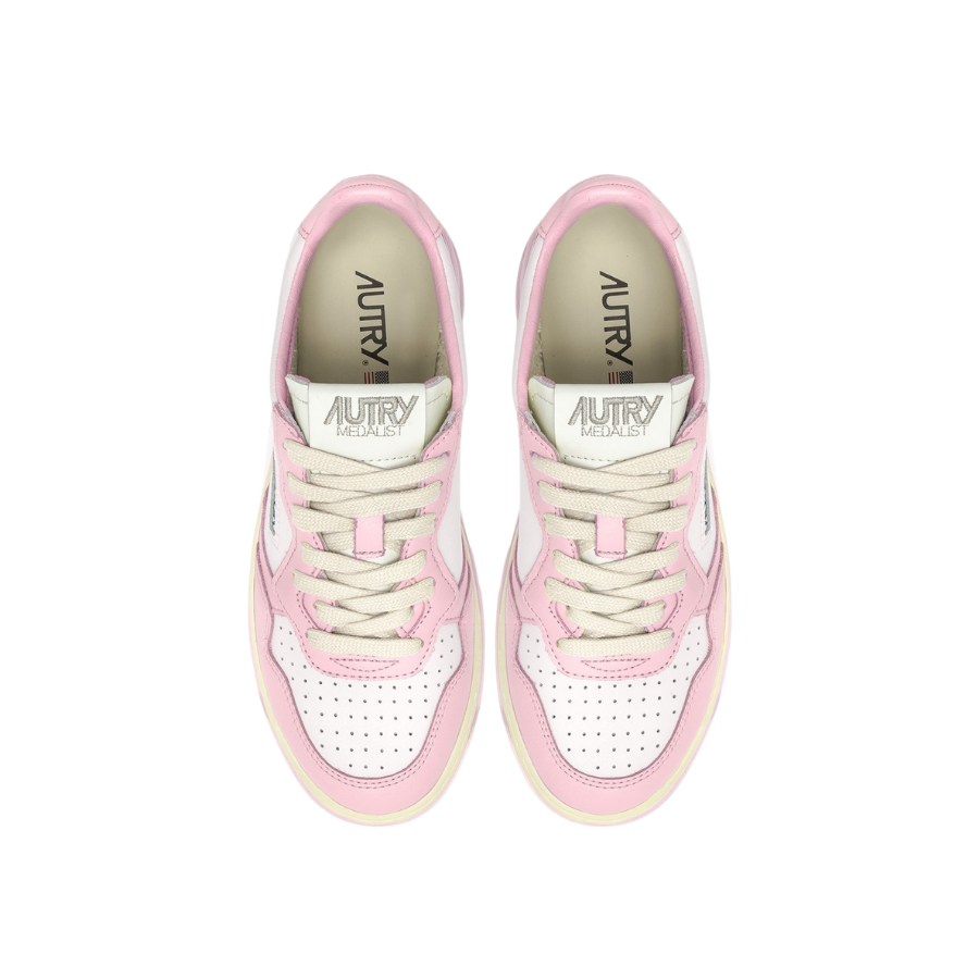 WHITE & PINK LETAHER סניקרס