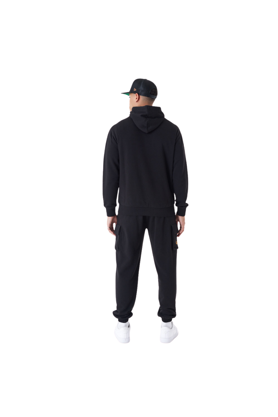 New Era Script Black Script Logo Black Oversized Pullover Hoodie - Butterfly Sneakers