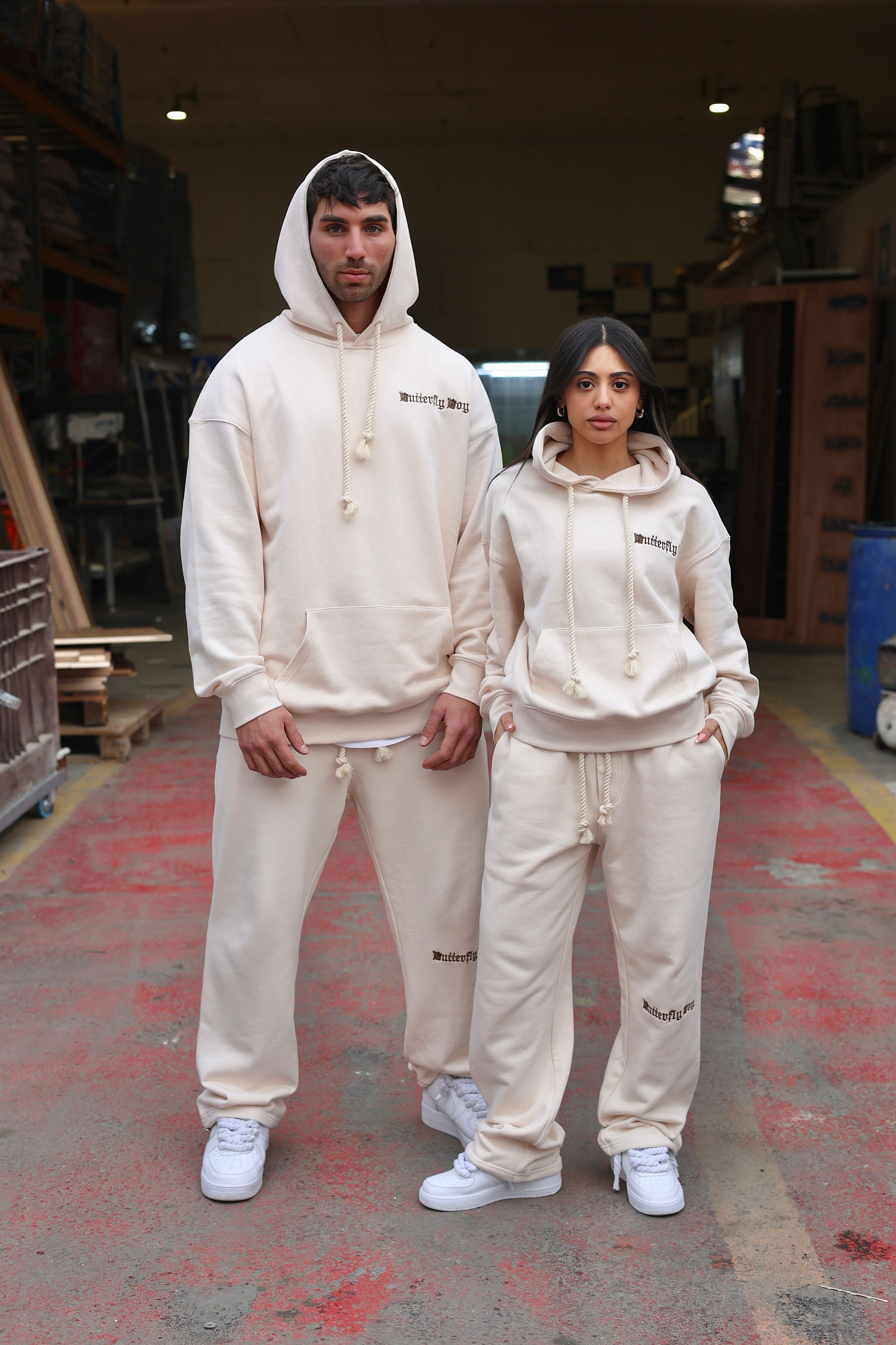 קפוצ'ון OS BUTTERFLY CRE עם רקמה - Butterfly Sneakers