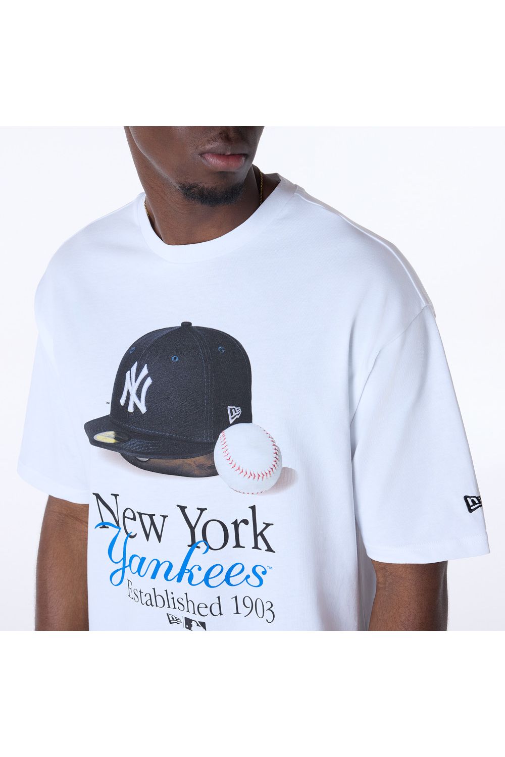 NY חולצת טי שרט שרוול קצר לבנה - Butterfly Sneakers