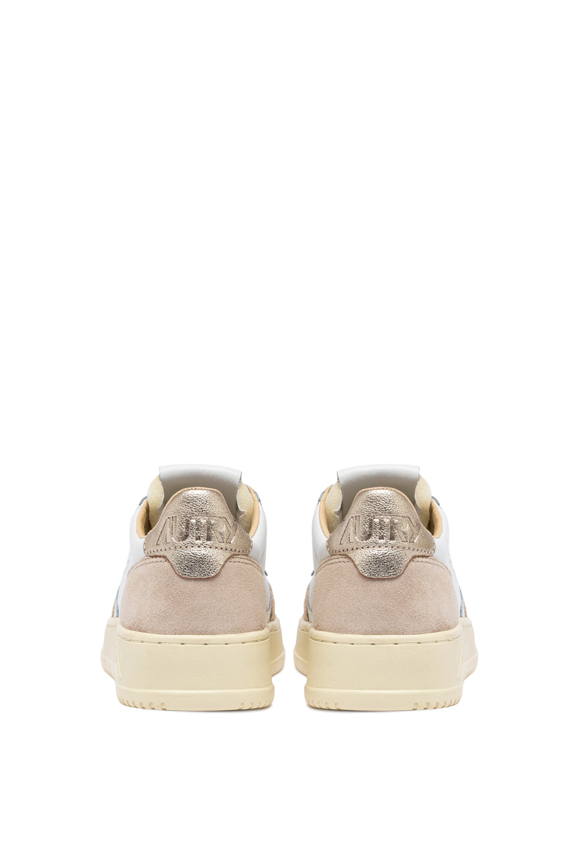 MEDALIST LOW WHITE AND GOLD LEATHER - Butterfly Sneakers