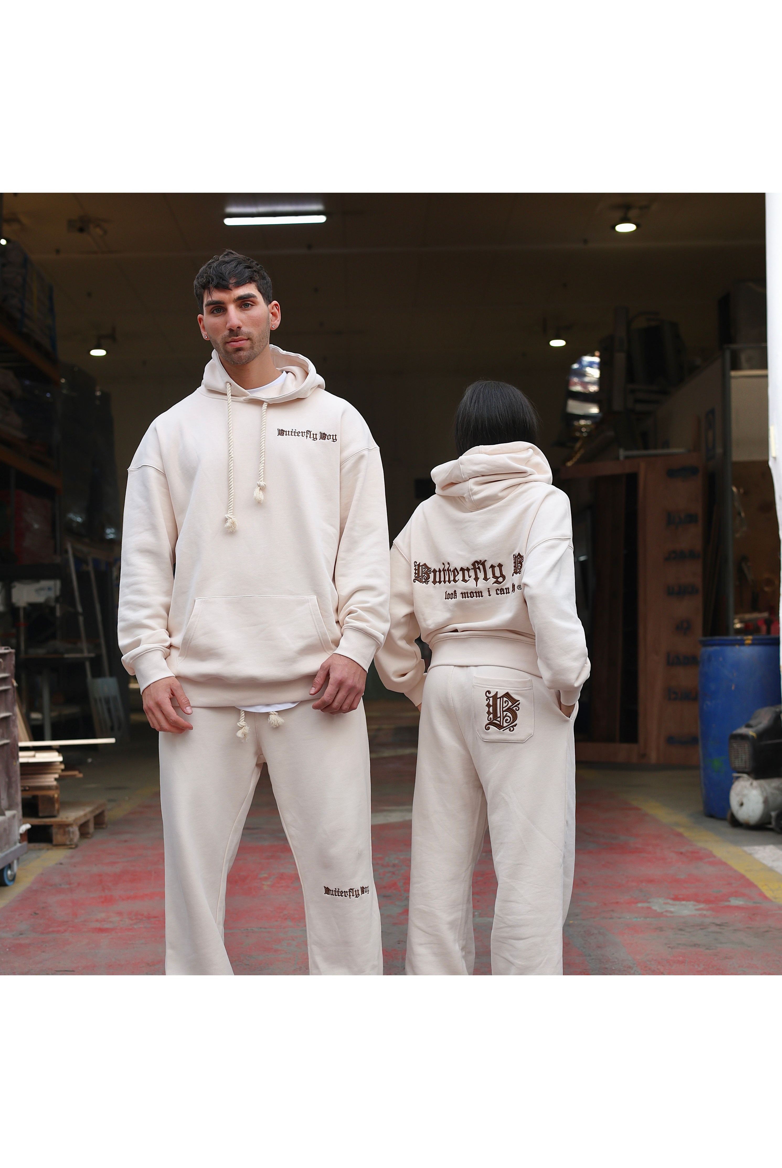 קפוצ'ון OS BUTTERFLY CRE עם רקמה - Butterfly Sneakers