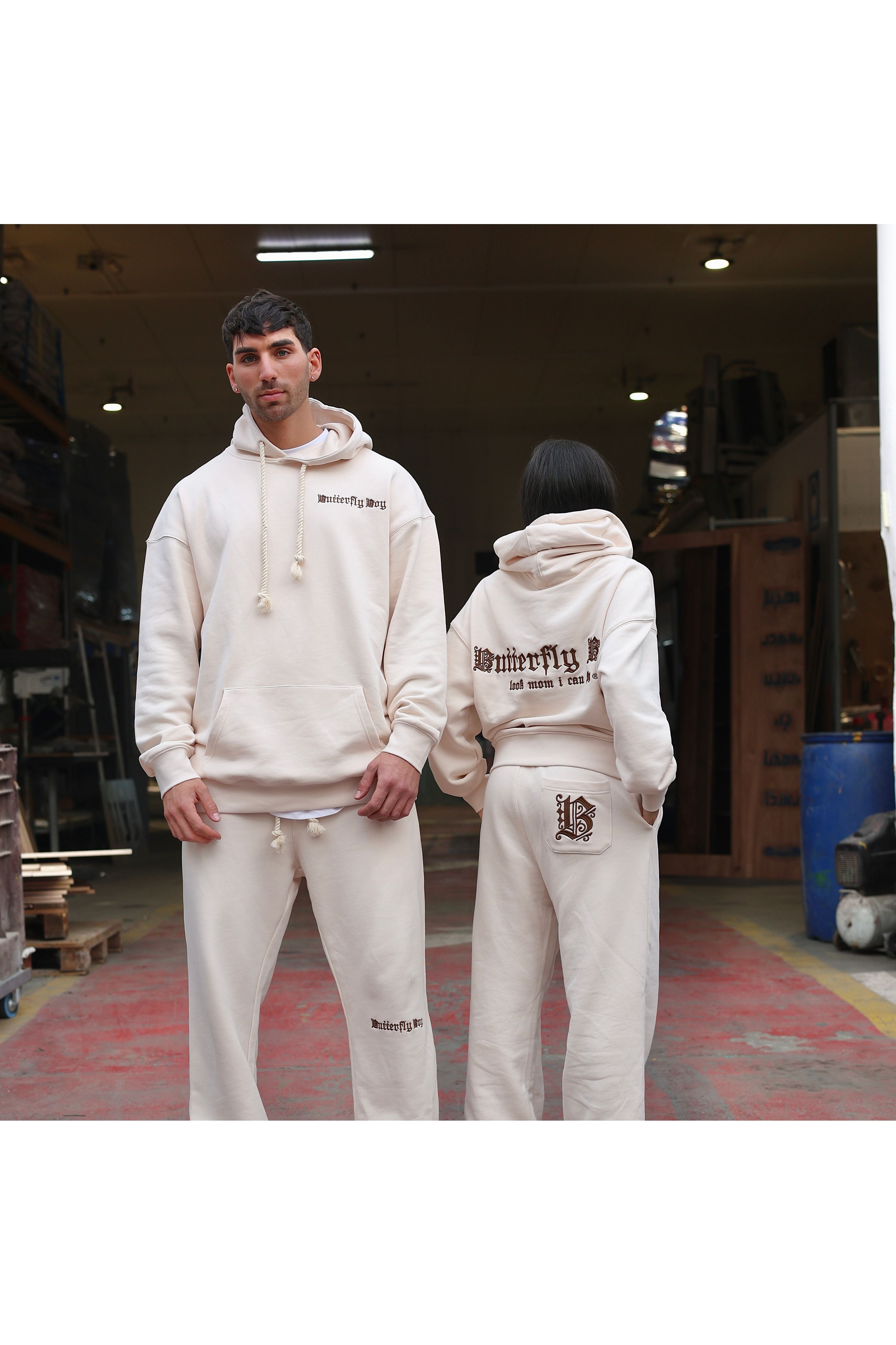 קפוצ'ון OS BUTTERFLY CRE עם רקמה - Butterfly Sneakers