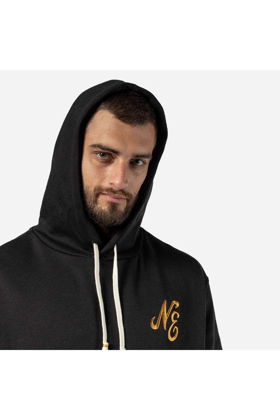 New Era Script Black Script Logo Black Oversized Pullover Hoodie - Butterfly Sneakers