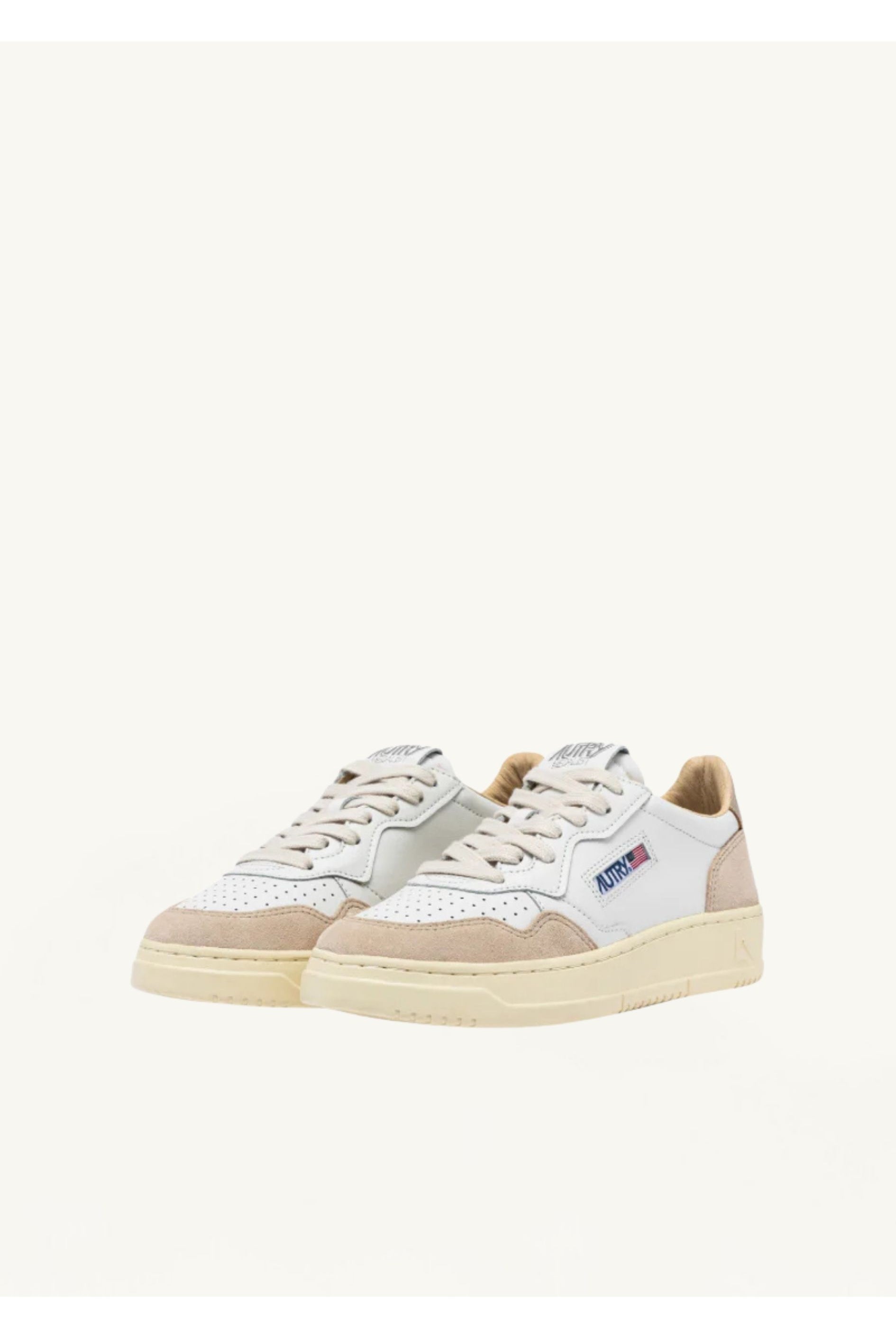 MEDALIST LOW WHITE AND GOLD LEATHER - Butterfly Sneakers