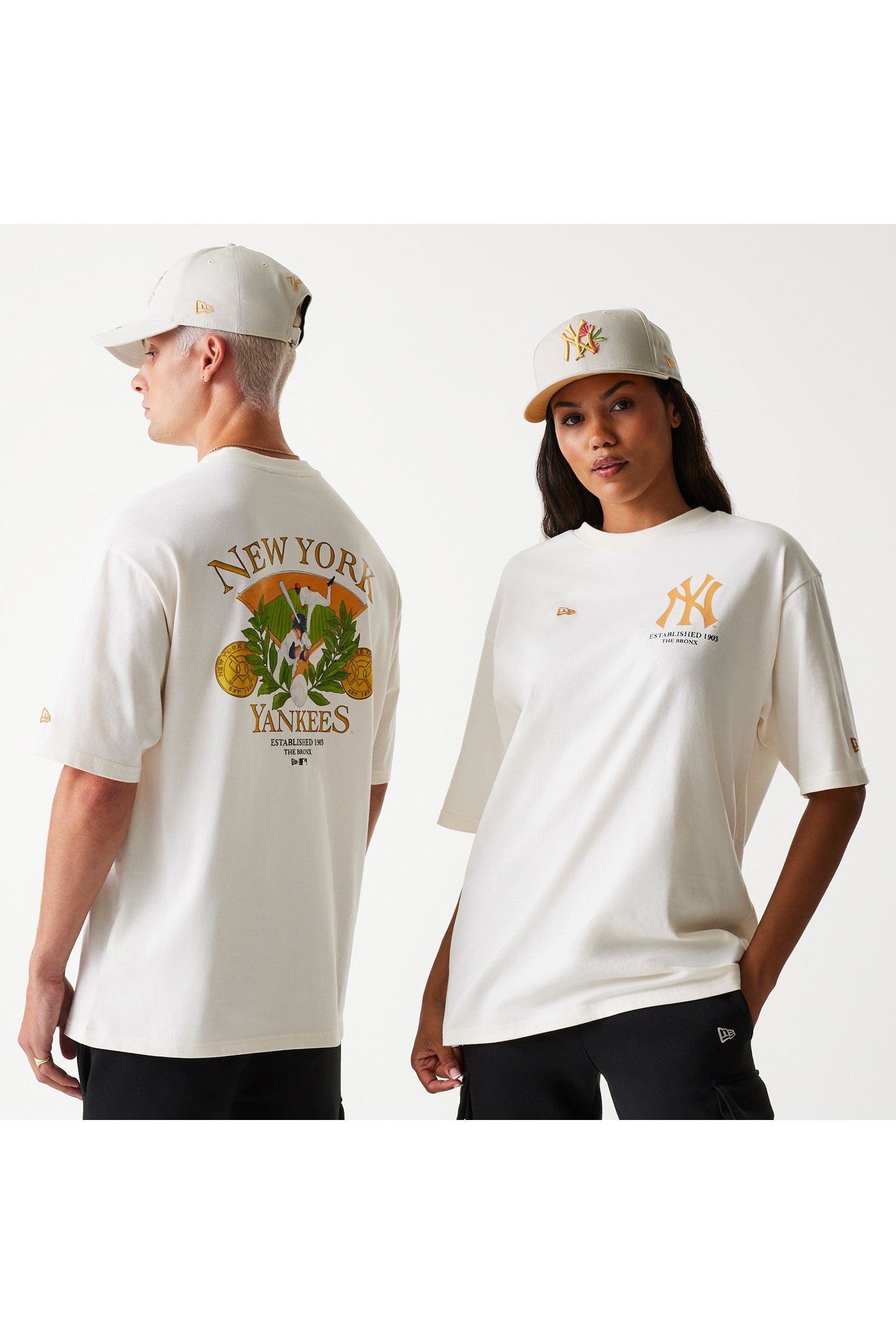 MLB חולצת טי שרט שרוול קצר שמנת - Butterfly Sneakers