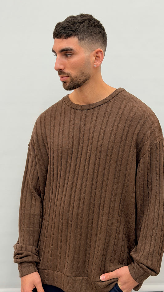 Butterfly Boy Signature Cable Knit - Brown