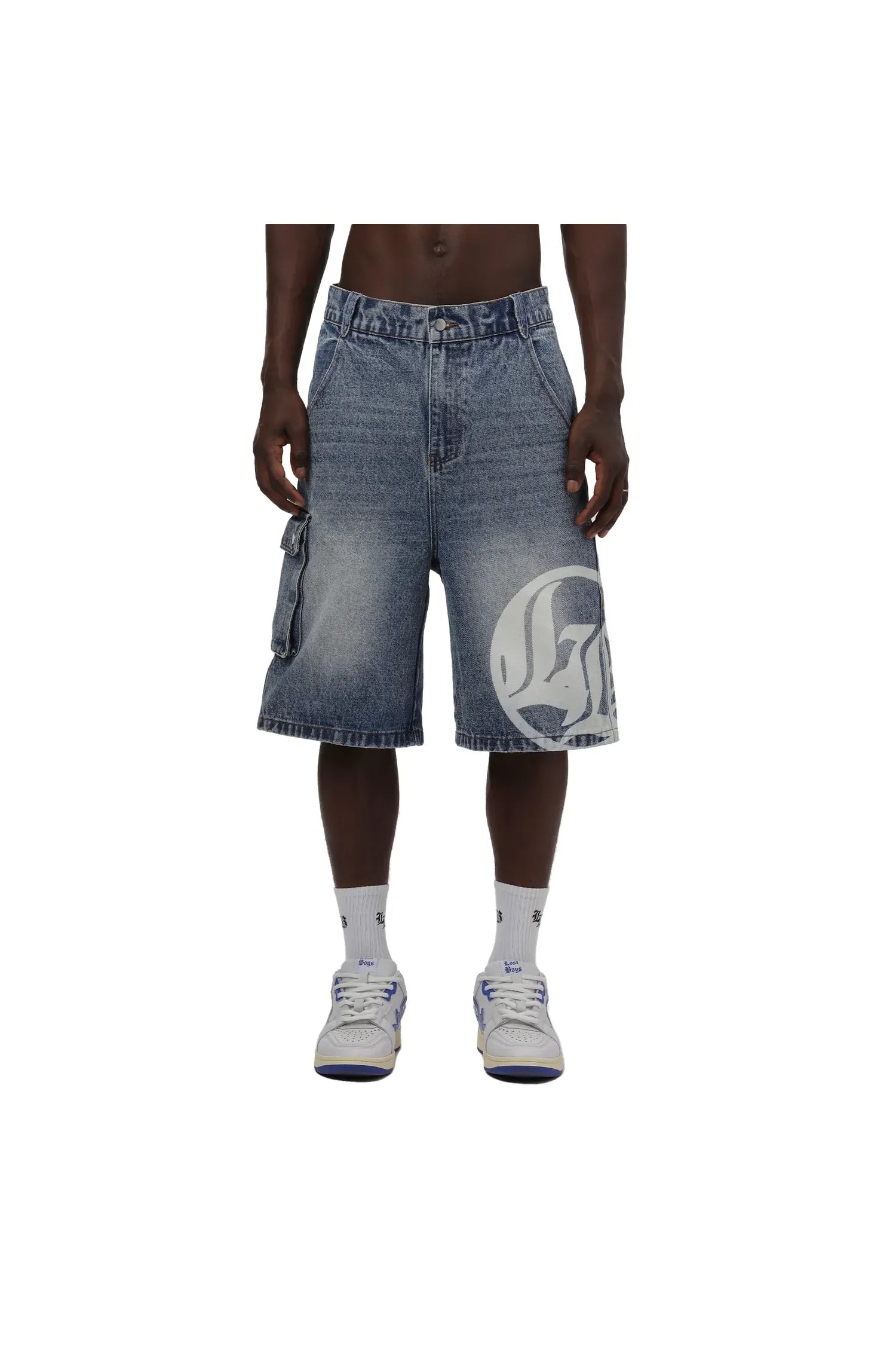 LOGO WASHED JORTS - BLUE Lost boys - Butterfly Sneakers