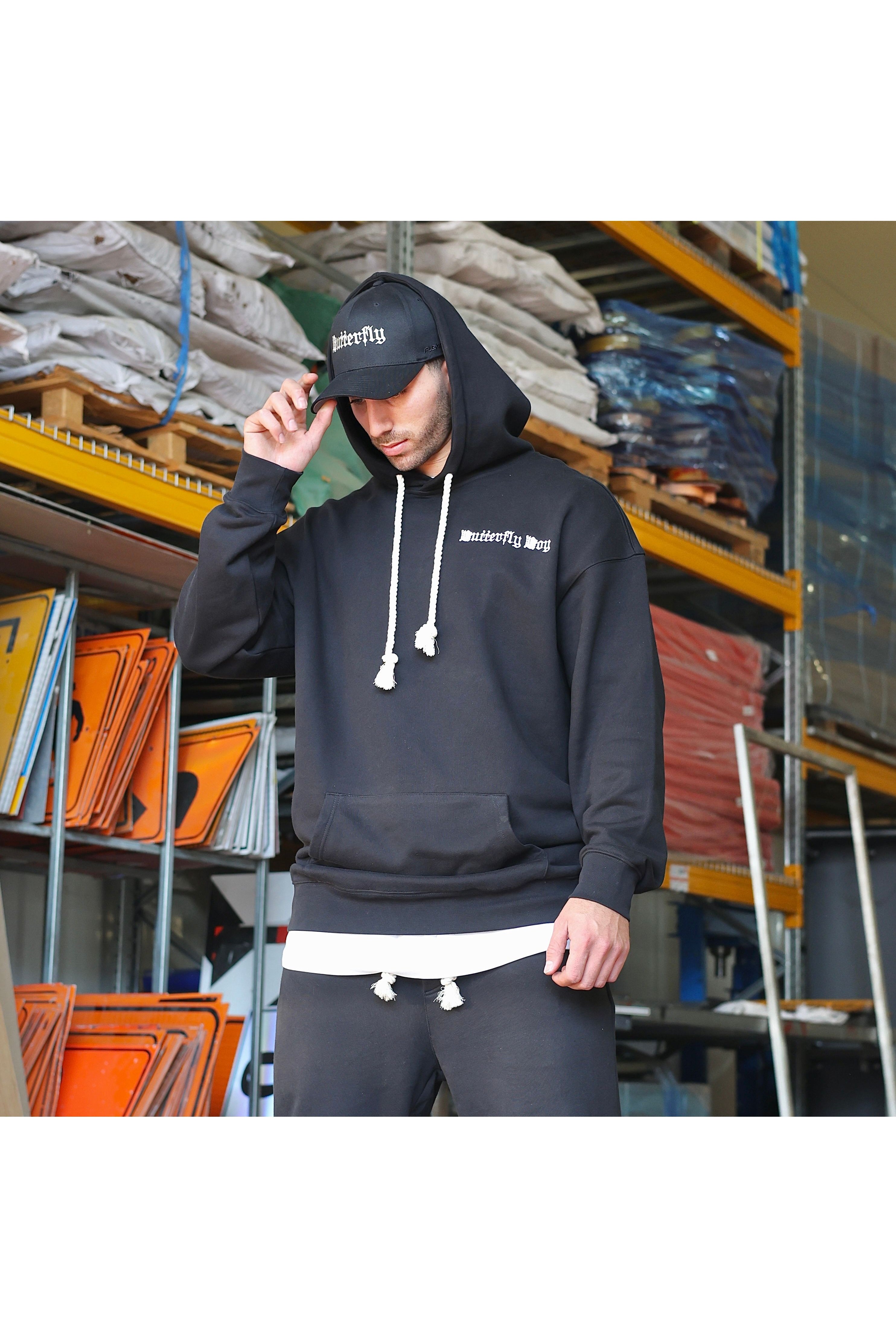 קפוצ'ון BUTTERFLY BLK עם רקמה - Butterfly Sneakers