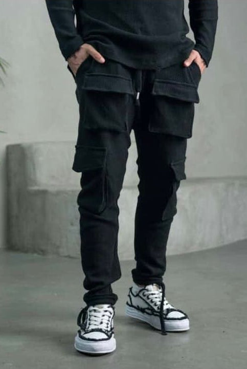 ELEGANT CARGO WAFFLE - BLACK - Butterfly Sneakers