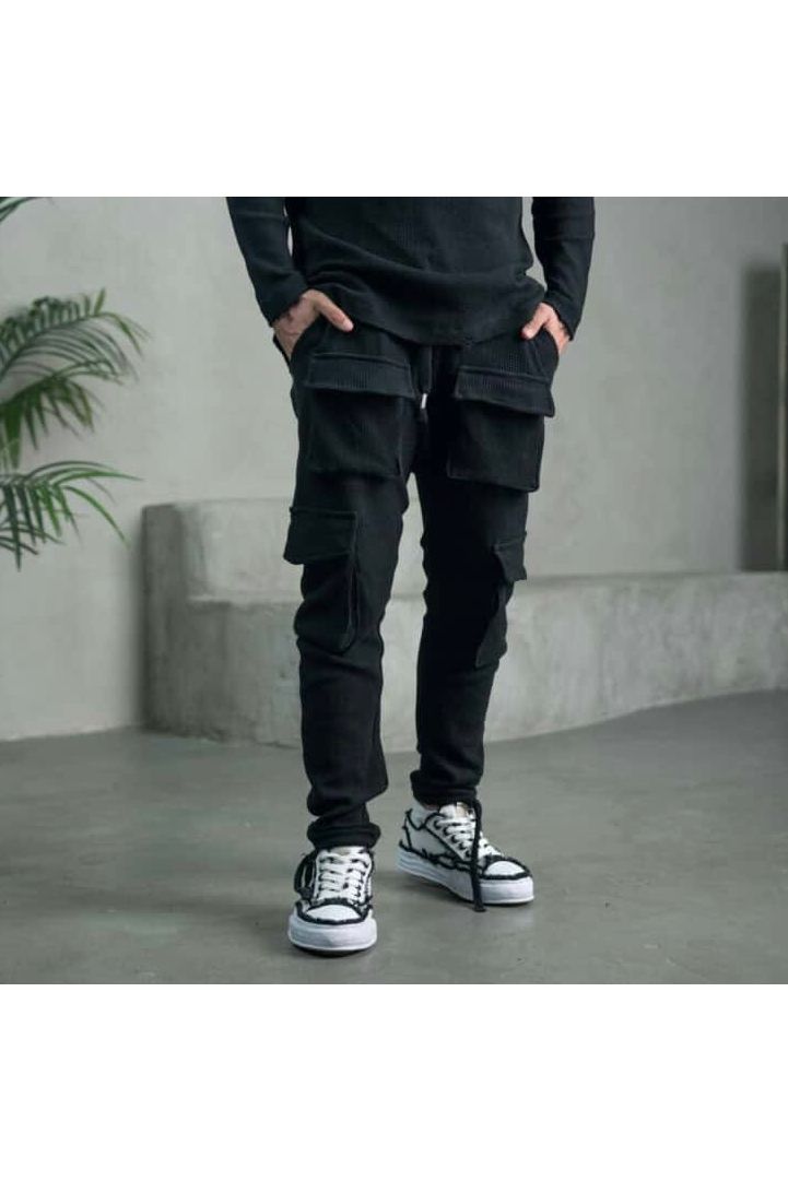 ELEGANT CARGO WAFFLE - BLACK - Butterfly Sneakers