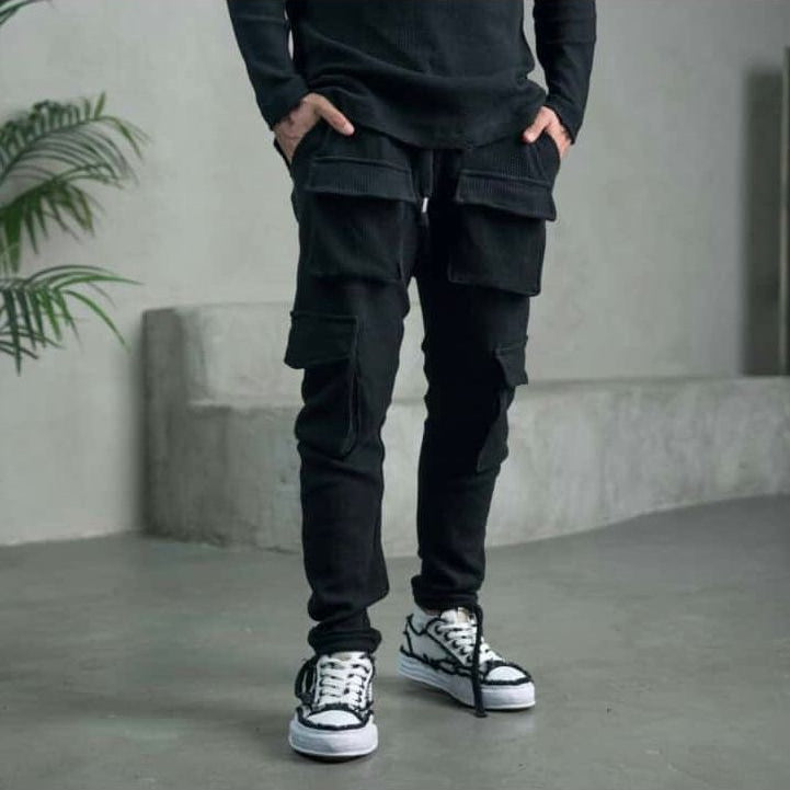 ELEGANT CARGO WAFFLE - BLACK - Butterfly Sneakers