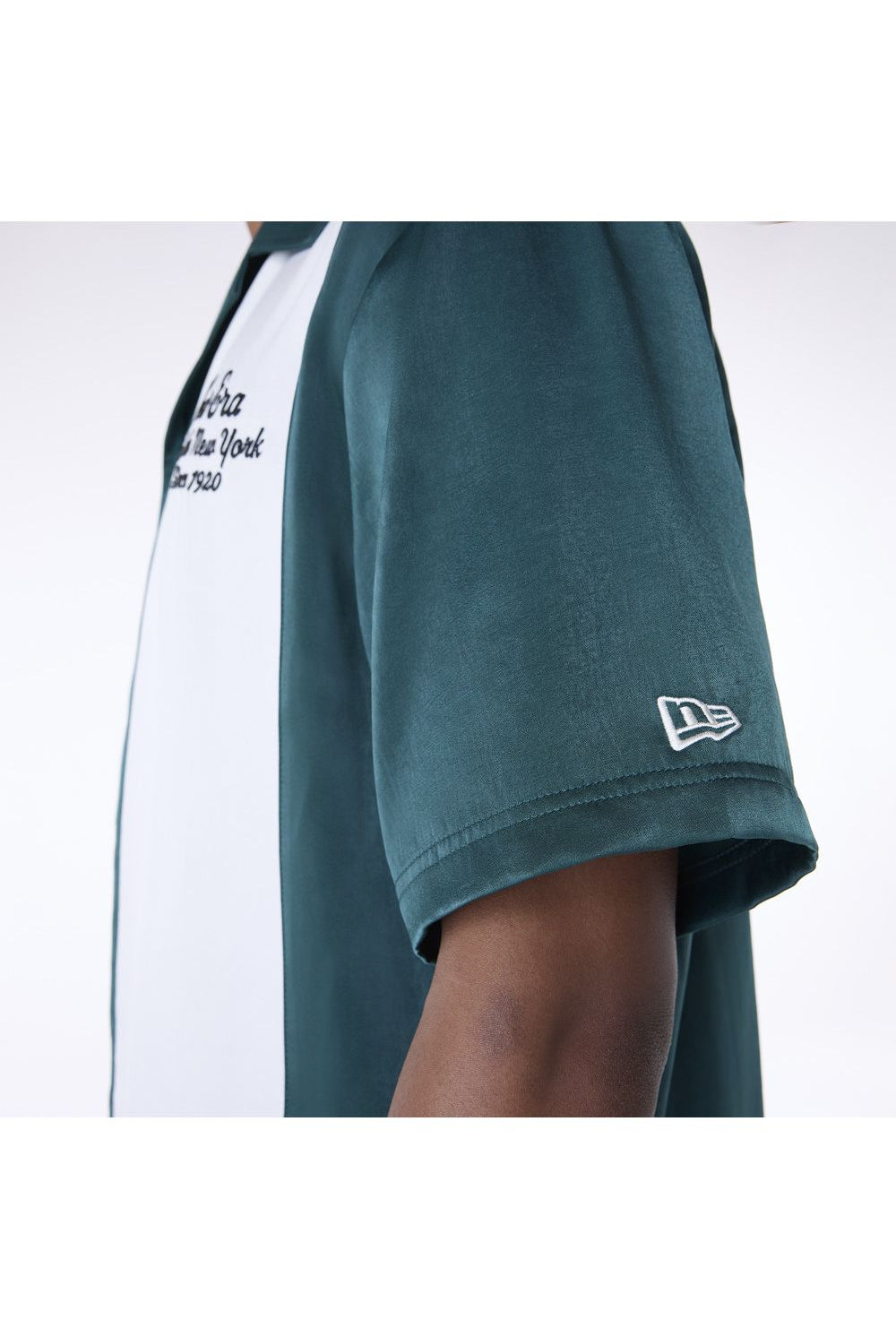 New Era Stripe Revere Dark Green Short Sleeve Shirt - Butterfly Sneakers