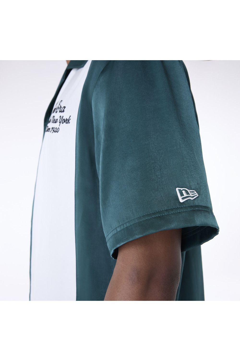 New Era Stripe Revere Dark Green Short Sleeve Shirt - Butterfly Sneakers