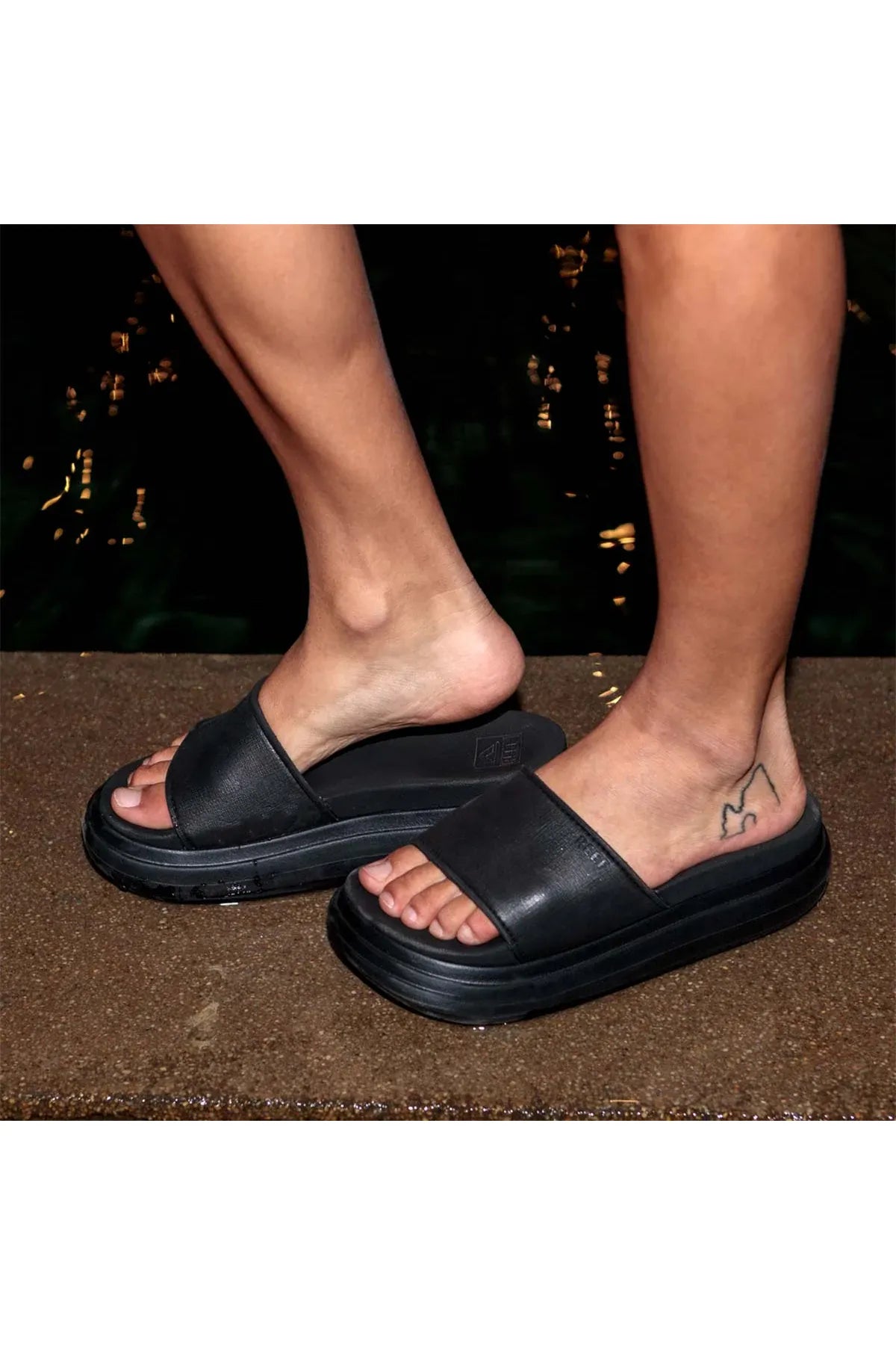 REEF BLACK כפכפי פלטפורמה ריף לנשים - Butterfly Sneakers