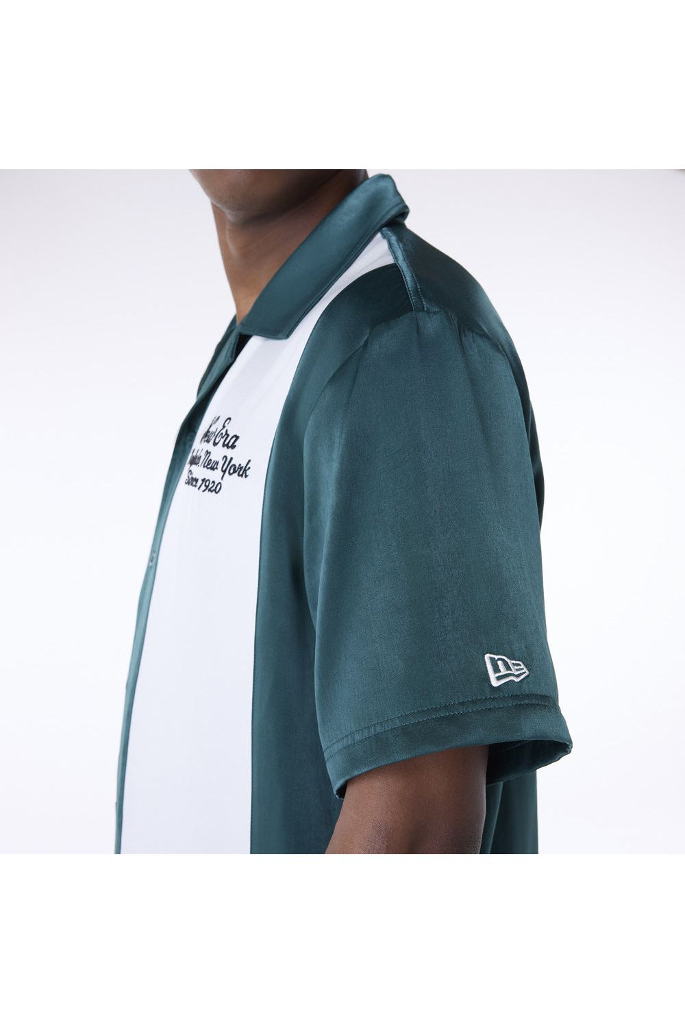 New Era Stripe Revere Dark Green Short Sleeve Shirt - Butterfly Sneakers
