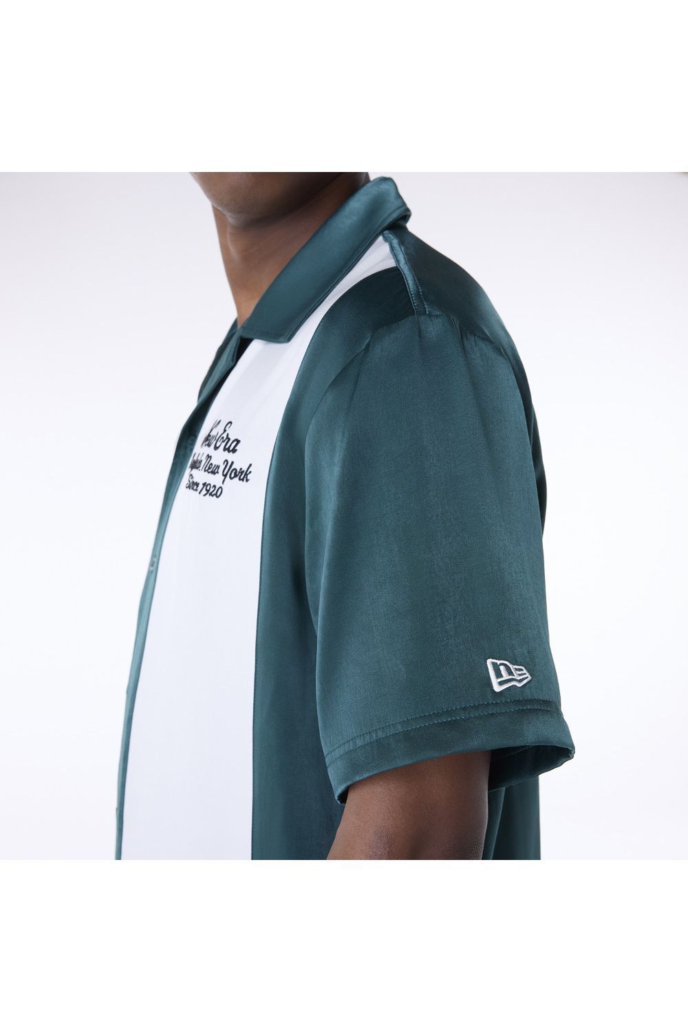New Era Stripe Revere Dark Green Short Sleeve Shirt - Butterfly Sneakers