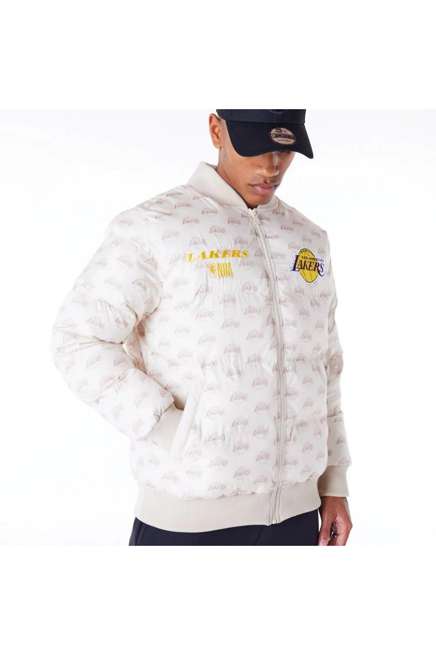 New Era LA Lakers NBA Monogram Stone Puffer Jacket - Butterfly Sneakers