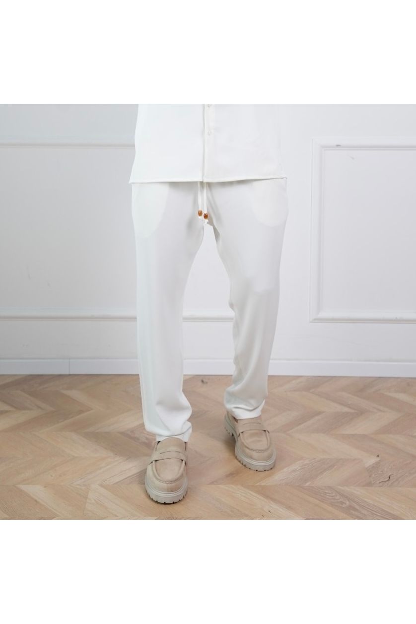 Elegant New York Pants - White - Butterfly Sneakers