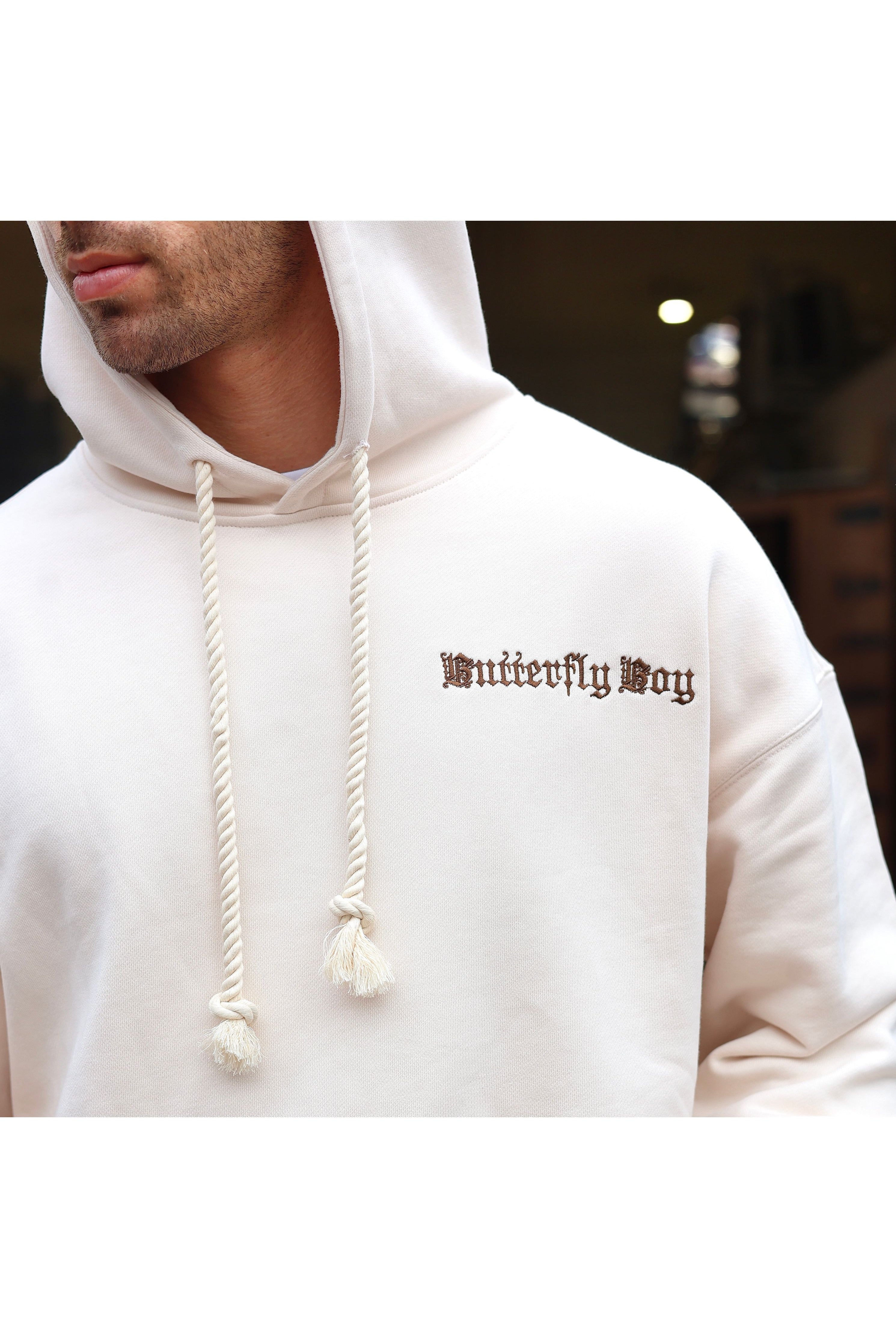 קפוצ'ון OS BUTTERFLY CRE עם רקמה - Butterfly Sneakers