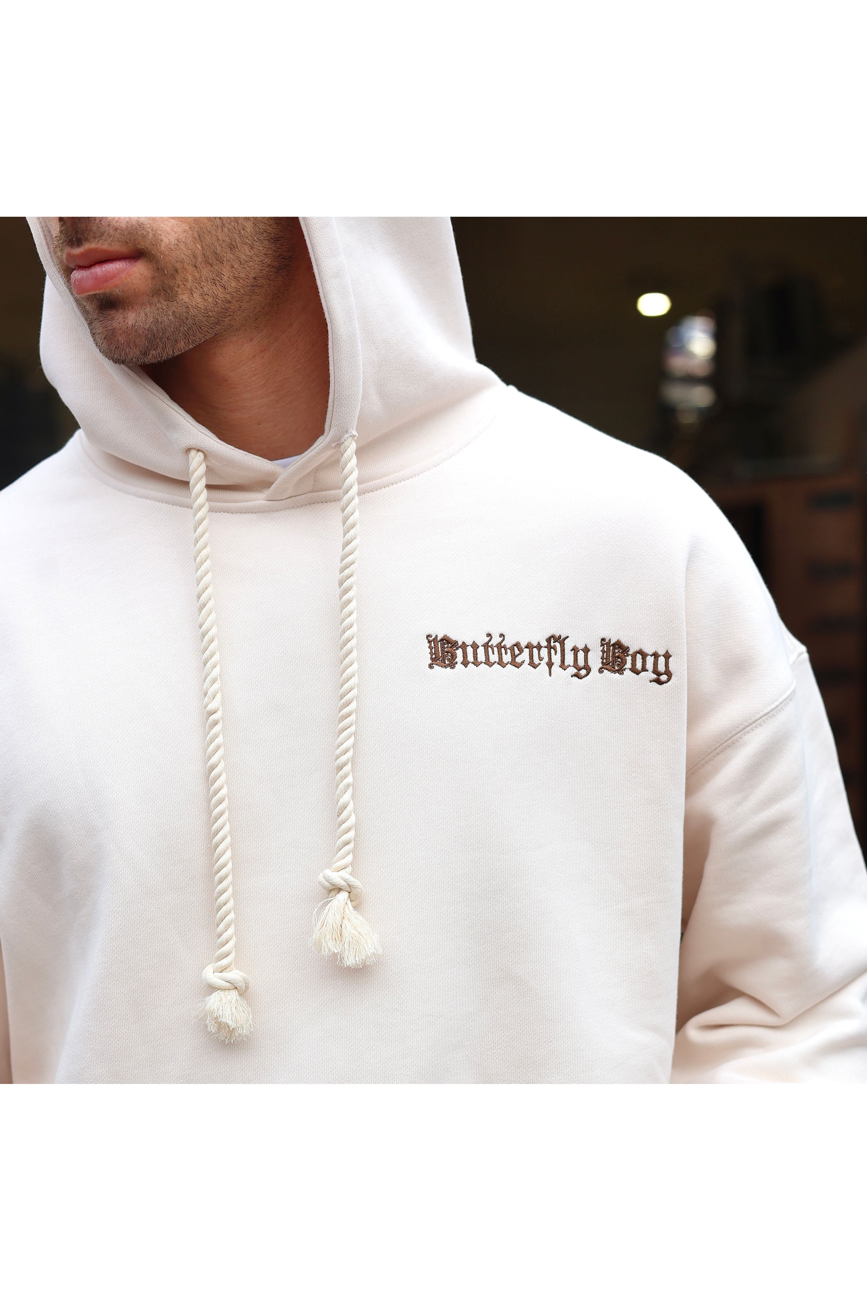 קפוצ'ון OS BUTTERFLY CRE עם רקמה - Butterfly Sneakers