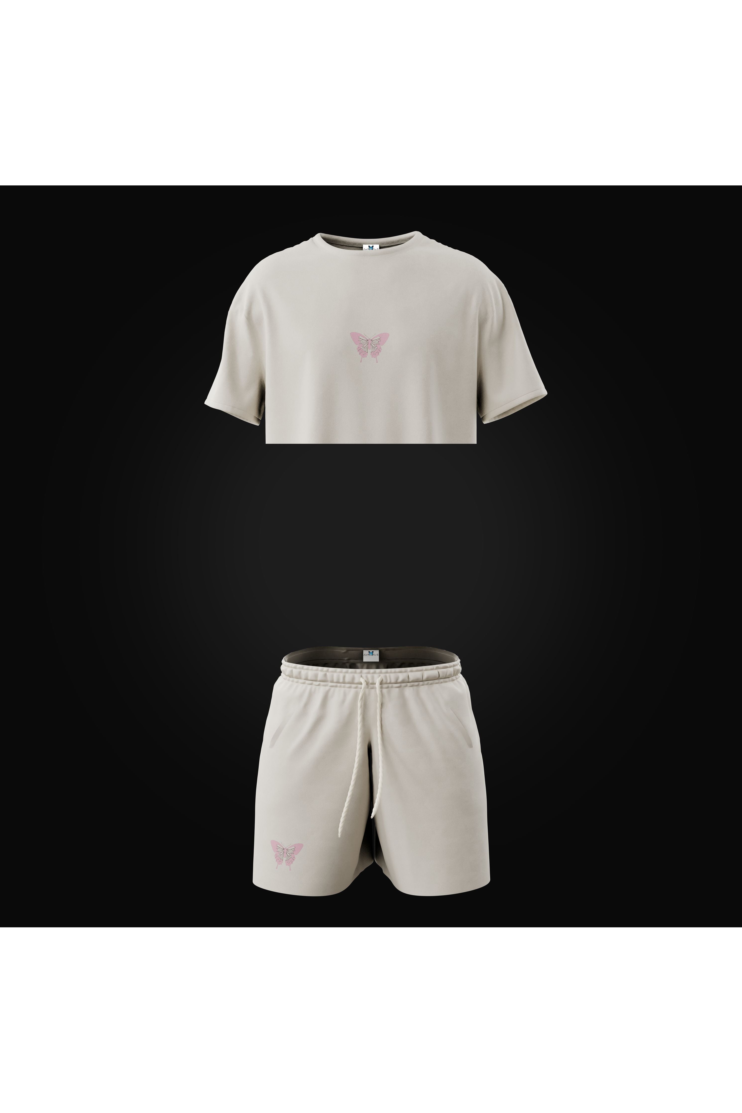 W THE SIX - 3/6 - Shallowtail - Crop T shirt - Butterfly Sneakers