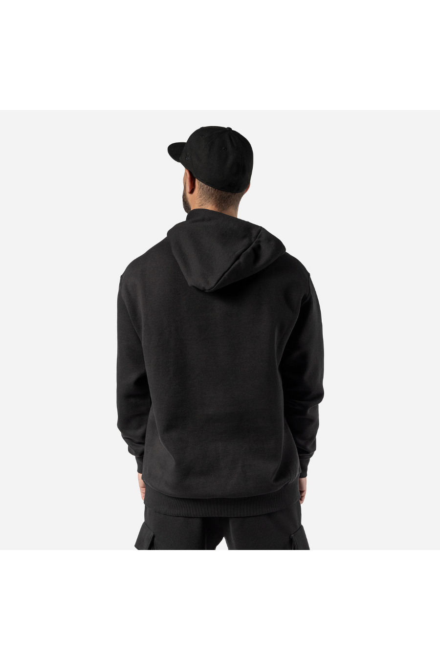 New Era Script Black Script Logo Black Oversized Pullover Hoodie - Butterfly Sneakers