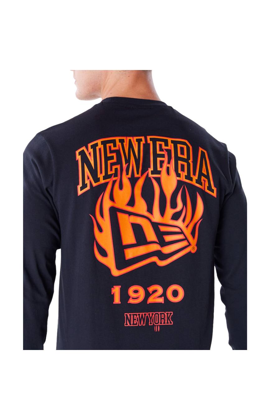 New Era Flag Flame Black Long Sleeve T-Shirt - Butterfly Sneakers