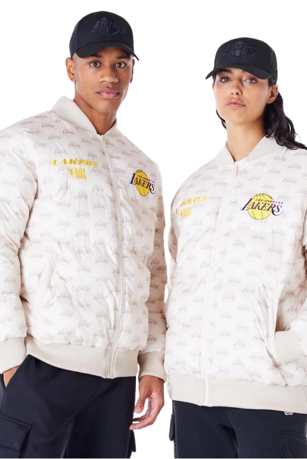 New Era LA Lakers NBA Monogram Stone Puffer Jacket - Butterfly Sneakers