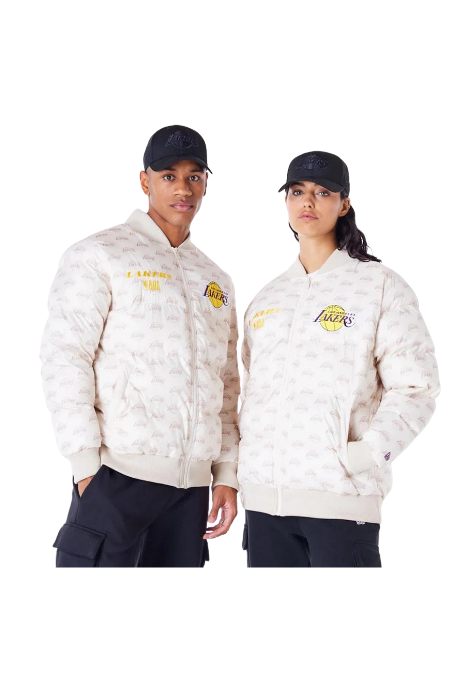 New Era LA Lakers NBA Monogram Stone Puffer Jacket - Butterfly Sneakers