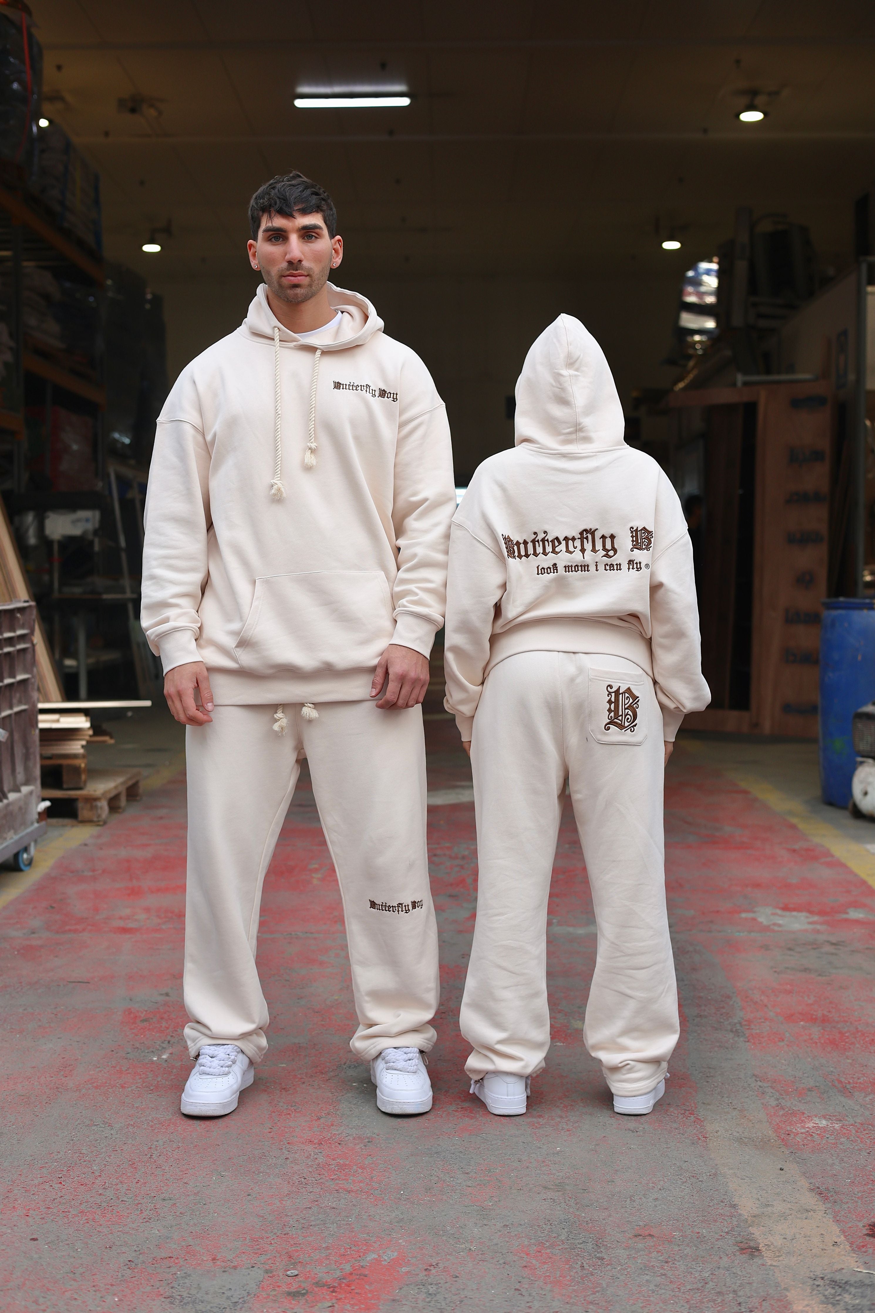 מכנסיים OS BUTTERFLY CRE עם רקמה - Butterfly Sneakers