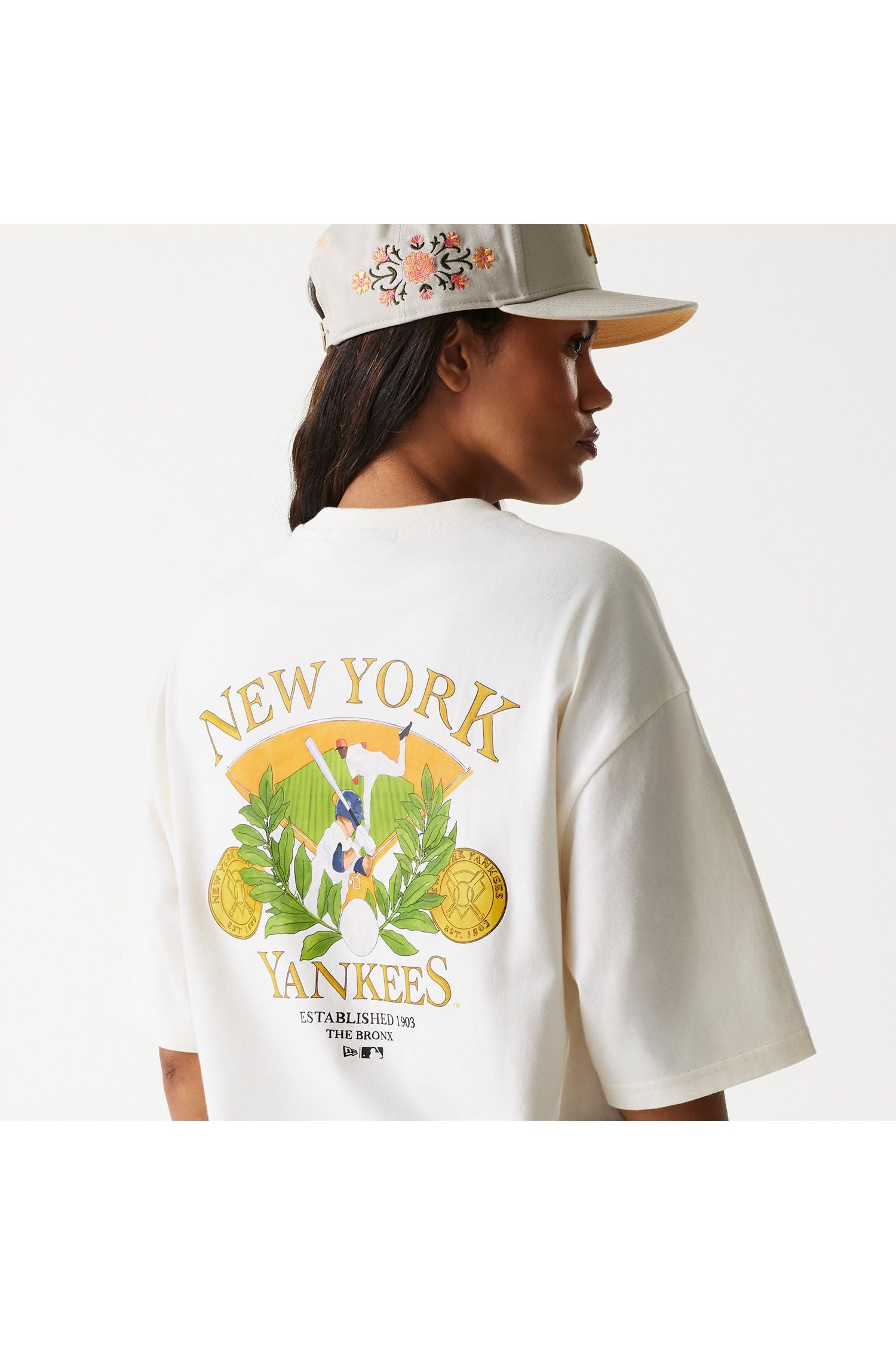 MLB חולצת טי שרט שרוול קצר שמנת - Butterfly Sneakers