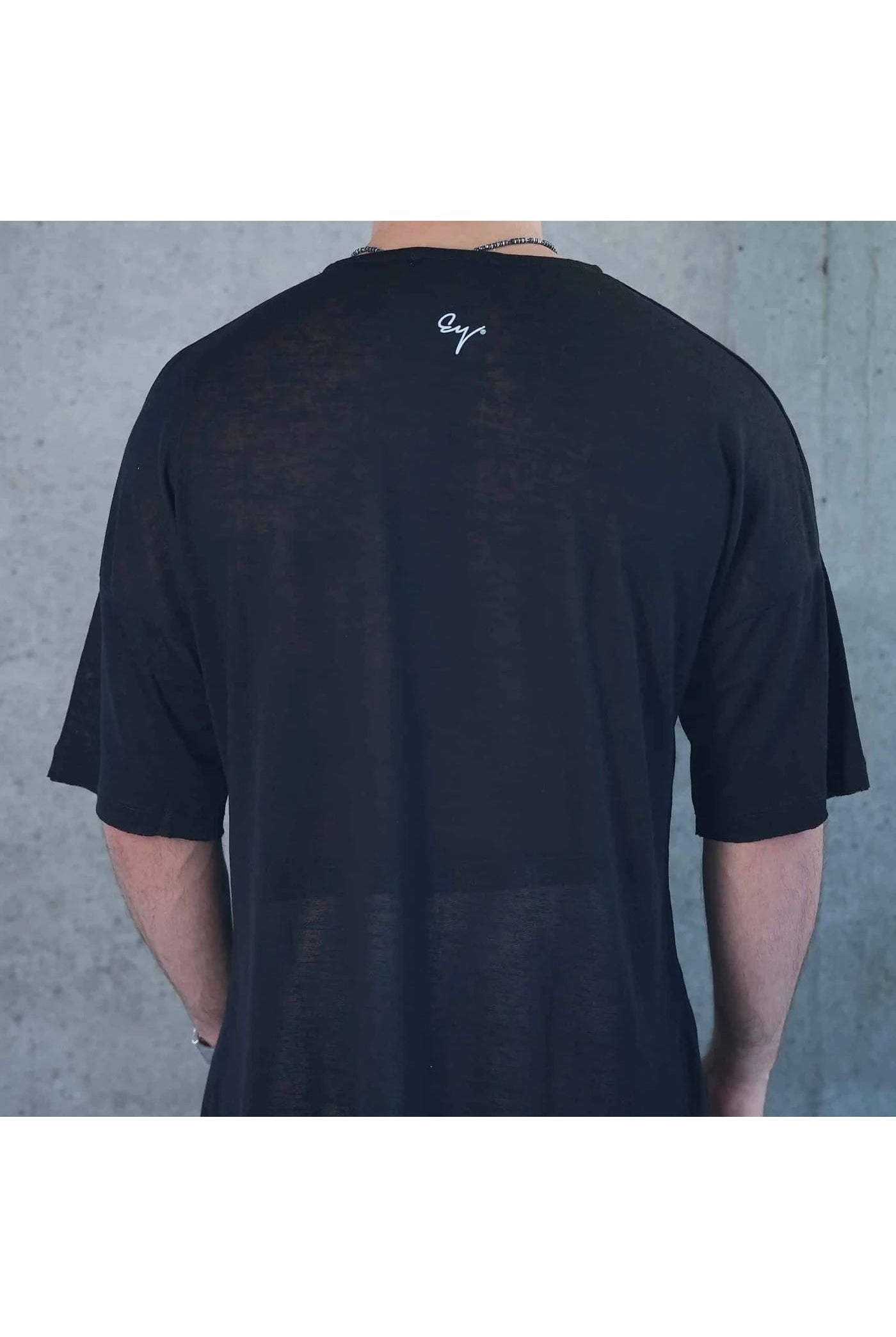 LINEN T SHIRT - BLACK - Butterfly Sneakers