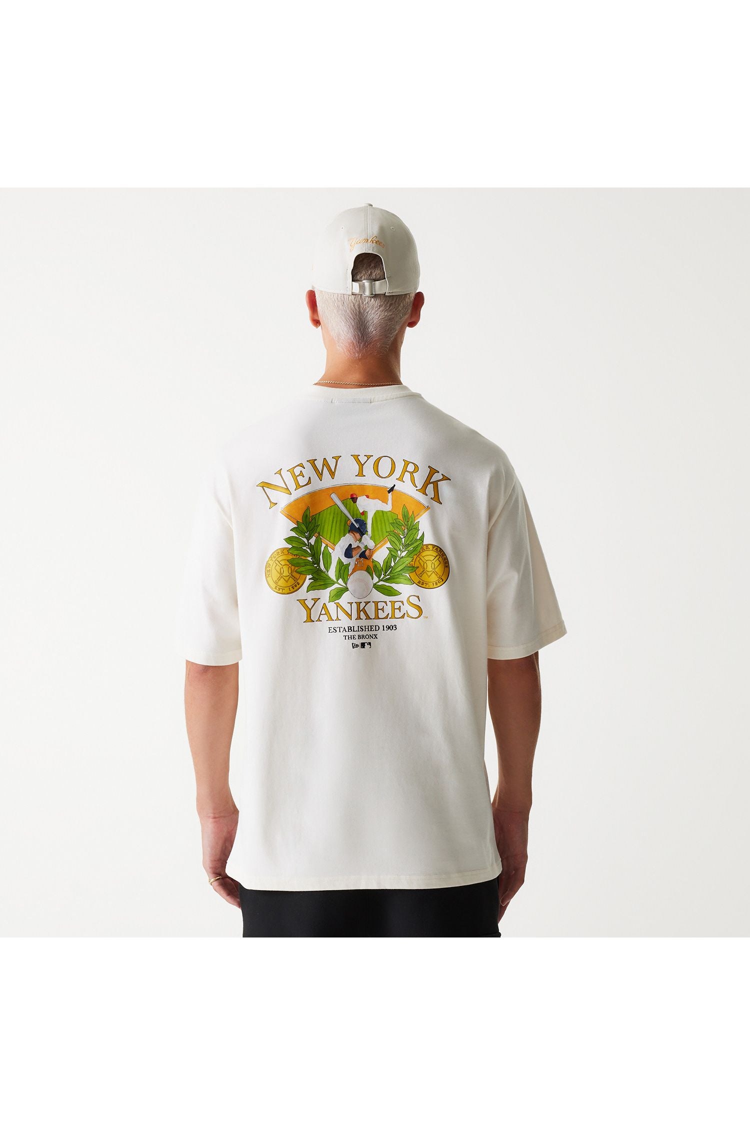 MLB חולצת טי שרט שרוול קצר שמנת - Butterfly Sneakers