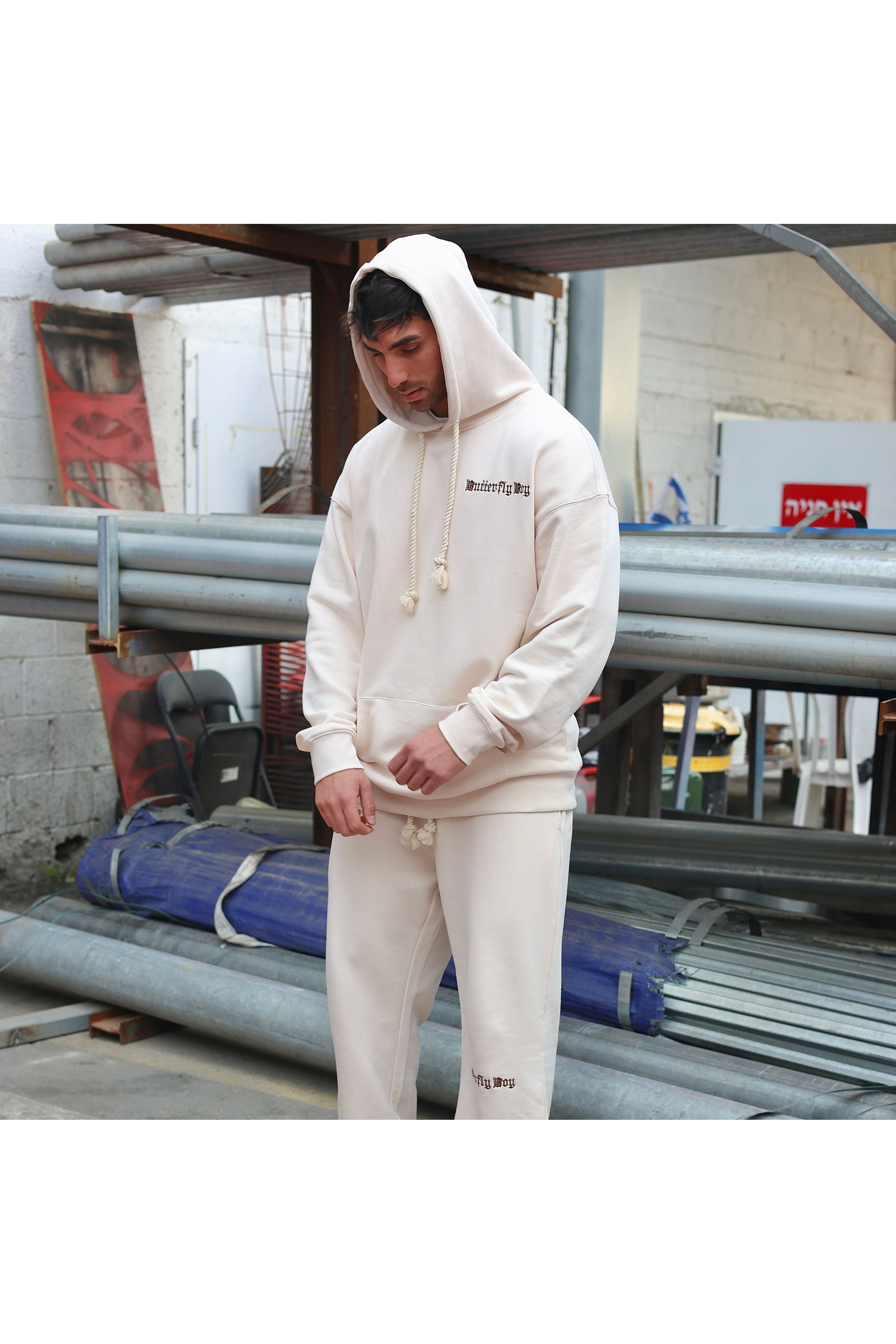 קפוצ'ון OS BUTTERFLY CRE עם רקמה - Butterfly Sneakers