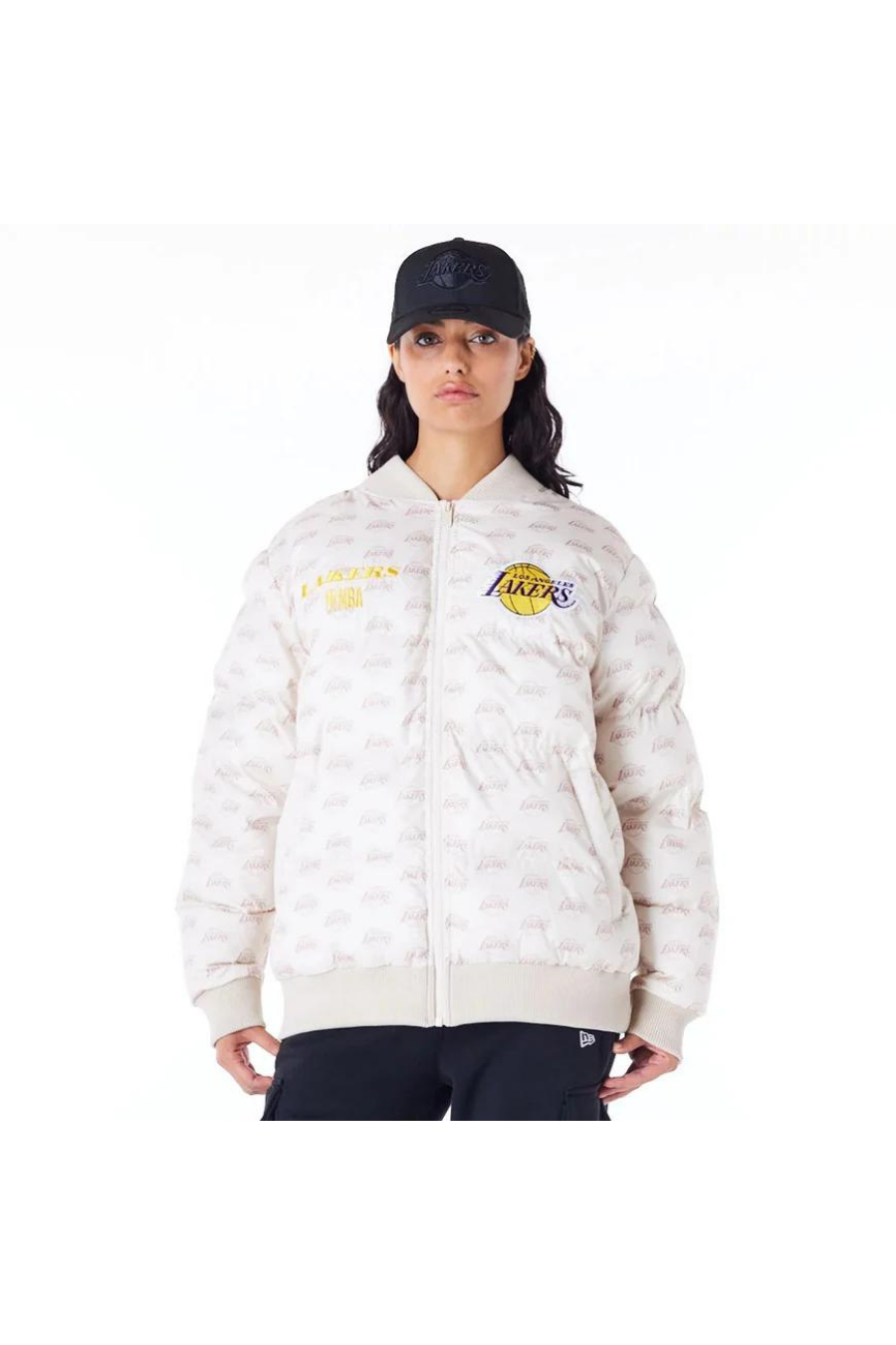 New Era LA Lakers NBA Monogram Stone Puffer Jacket - Butterfly Sneakers