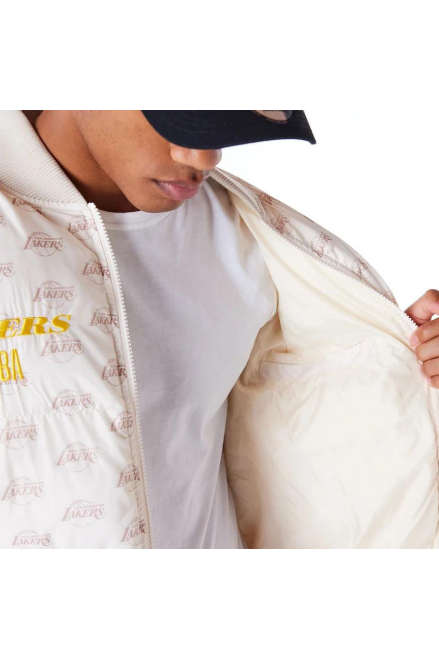 New Era LA Lakers NBA Monogram Stone Puffer Jacket - Butterfly Sneakers