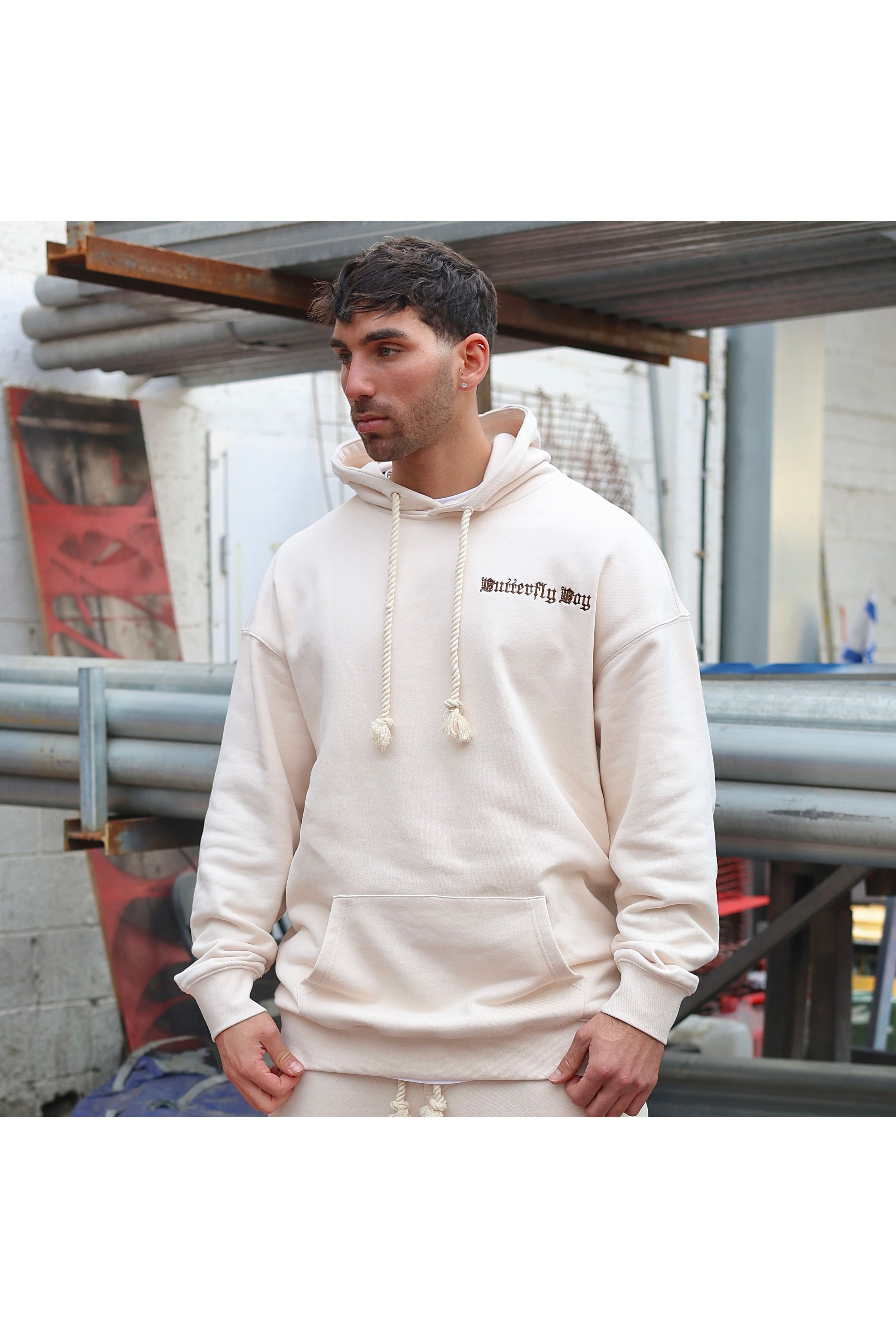 קפוצ'ון OS BUTTERFLY CRE עם רקמה - Butterfly Sneakers