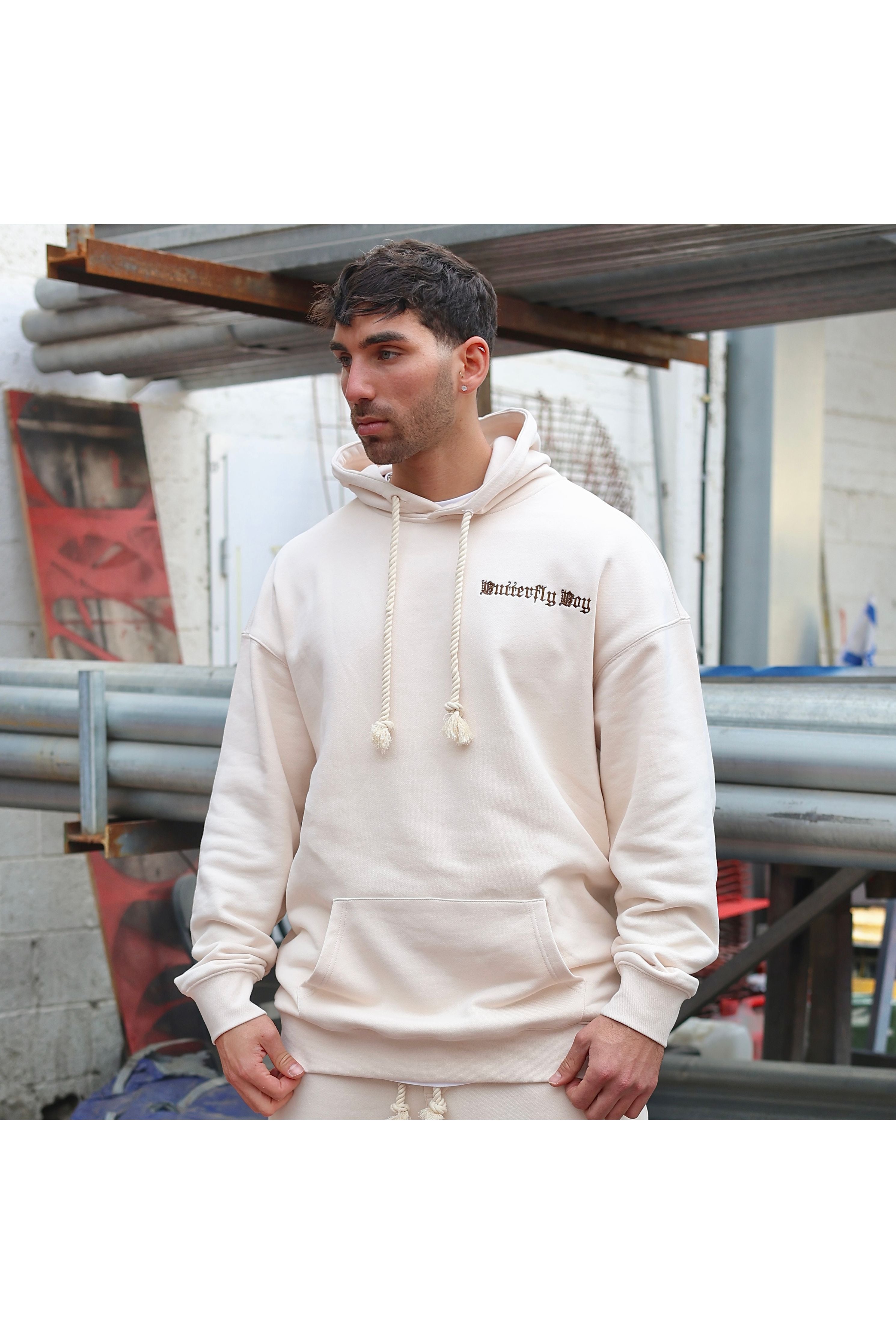 קפוצ'ון OS BUTTERFLY CRE עם רקמה - Butterfly Sneakers