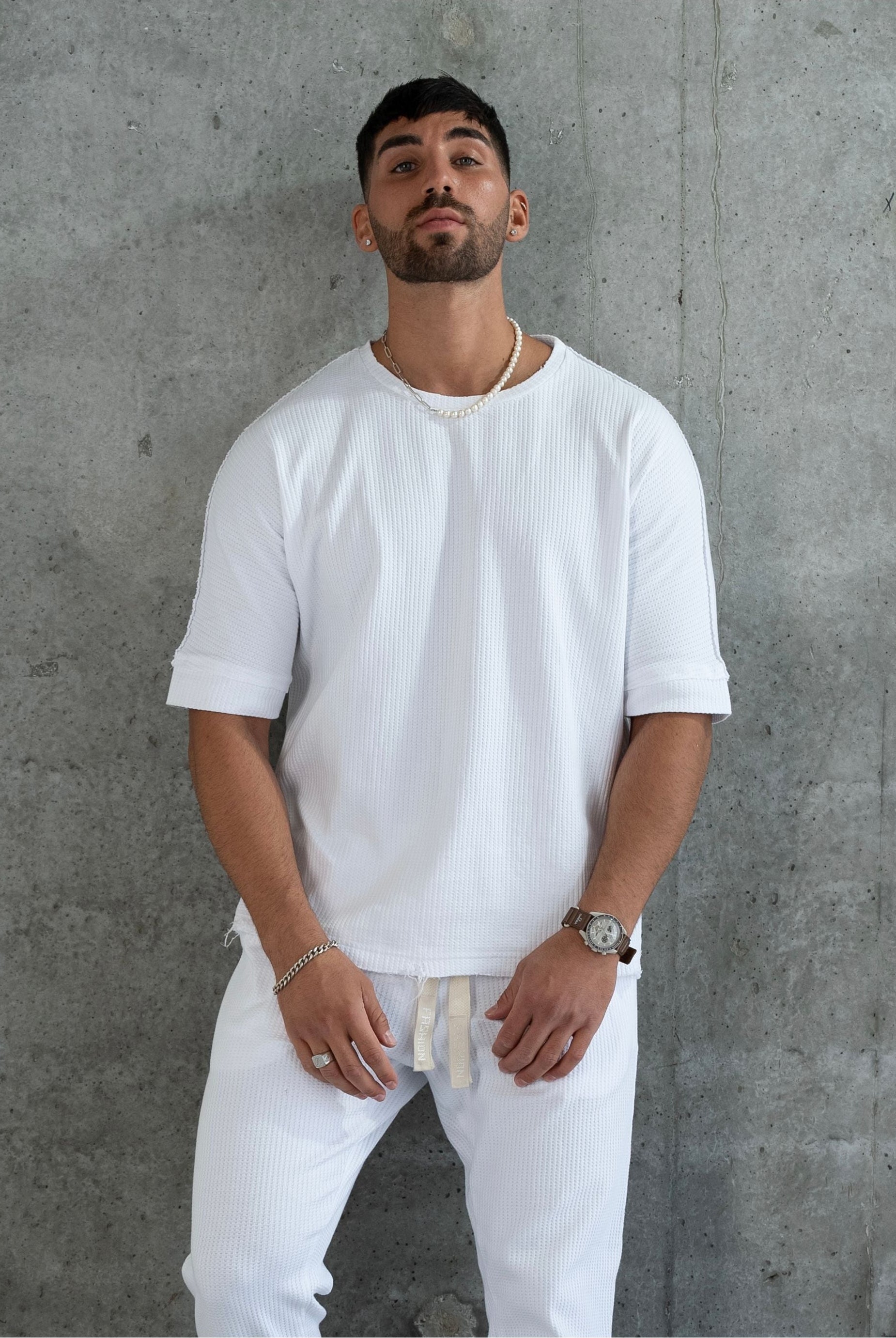 ELEGANT T SHIRT WAFFLE - WHITE - Butterfly Sneakers