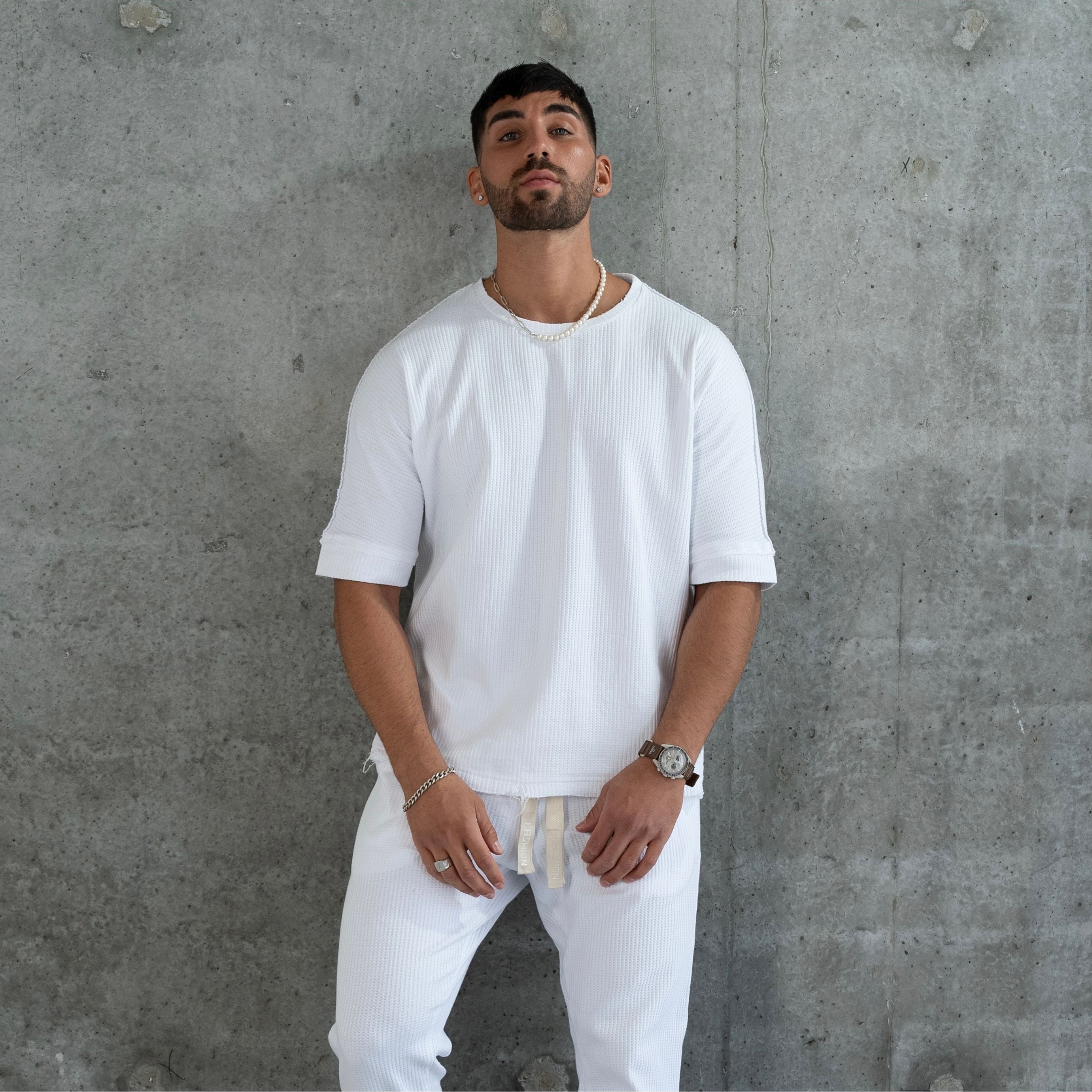 ELEGANT T SHIRT WAFFLE - WHITE - Butterfly Sneakers