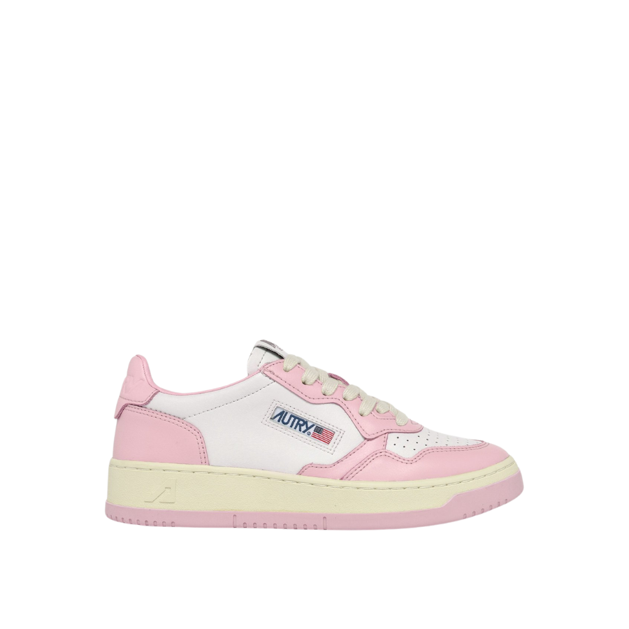 WHITE & PINK LETAHER סניקרס