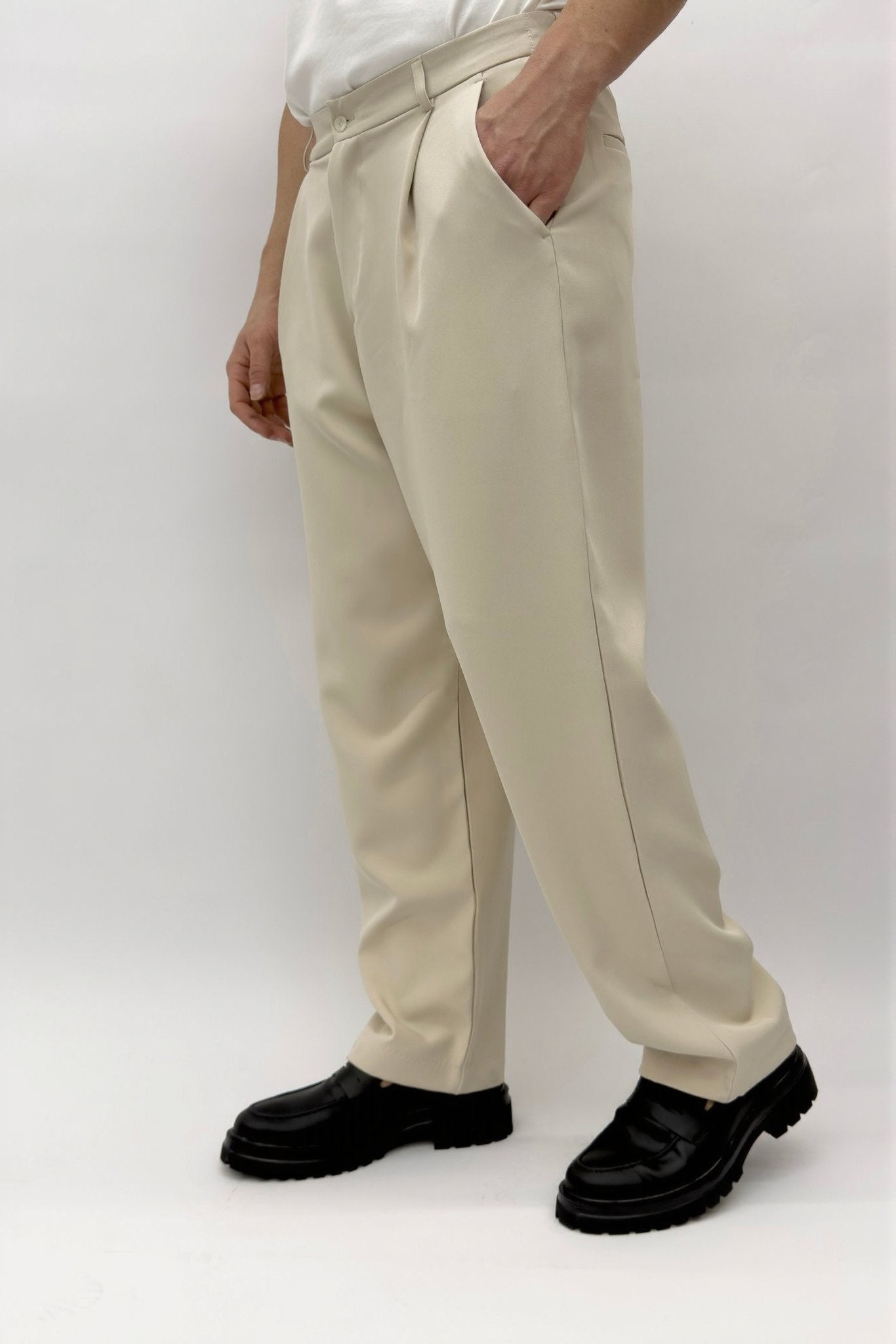 Butterfly Boy מכנס אלגנט רחב קרם - Butterfly Sneakers