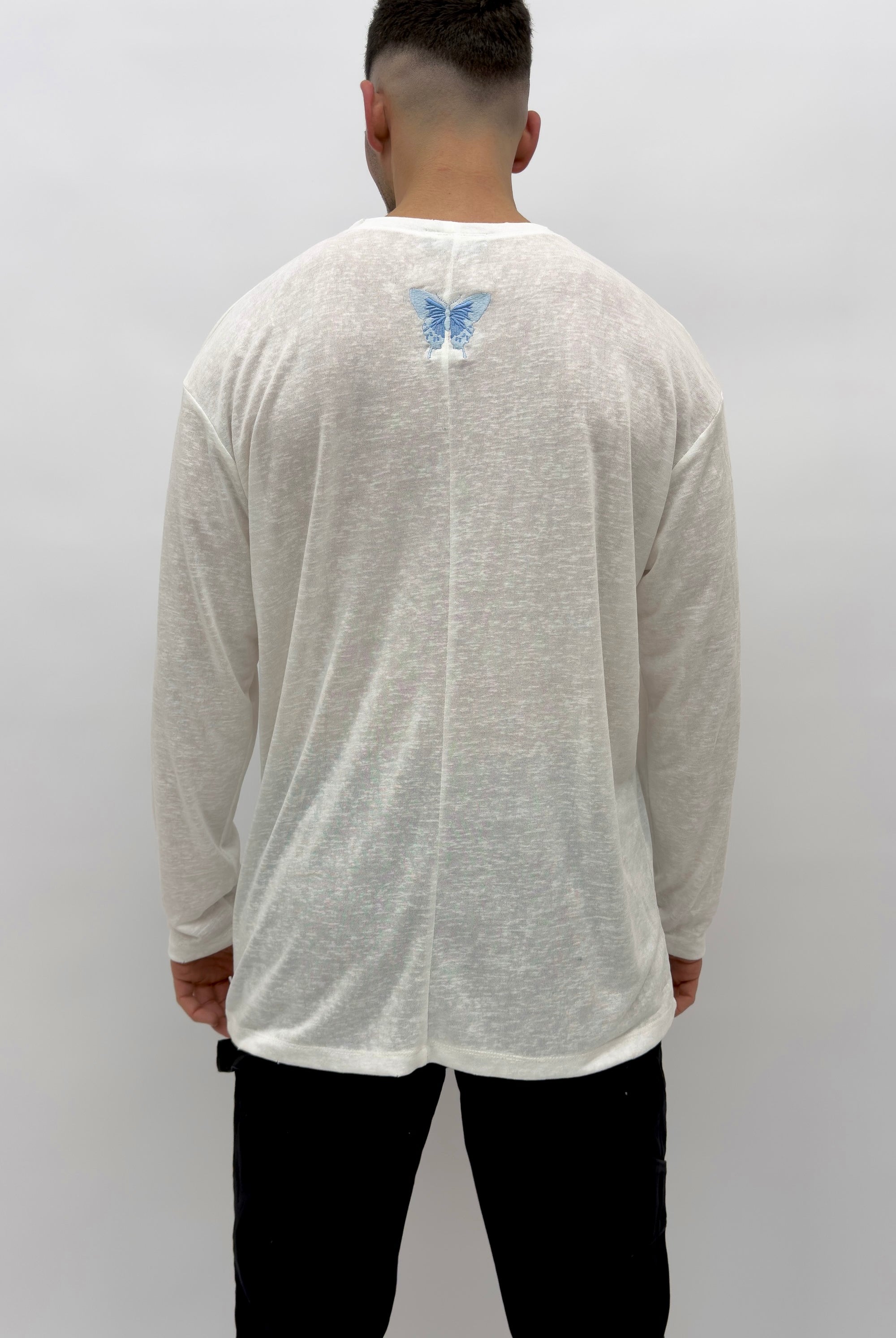 חולצת פשתן שרוול ארוך - Butterfly Sneakers