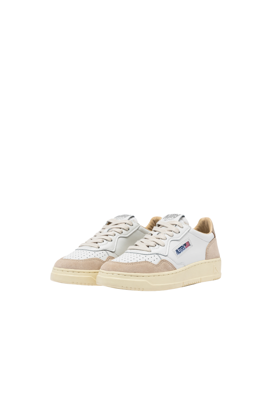 MEDALIST LOW WHITE AND GOLD LEATHER - Butterfly Sneakers