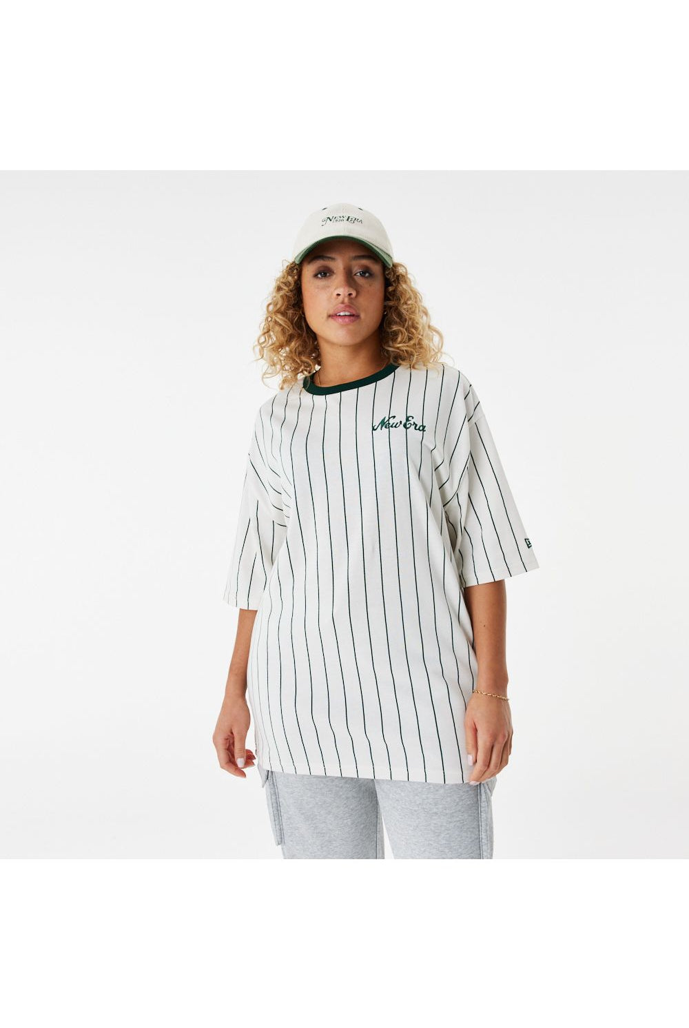 חולצת טי שירט שרוול קצר GREEN STRIPE - Butterfly Sneakers