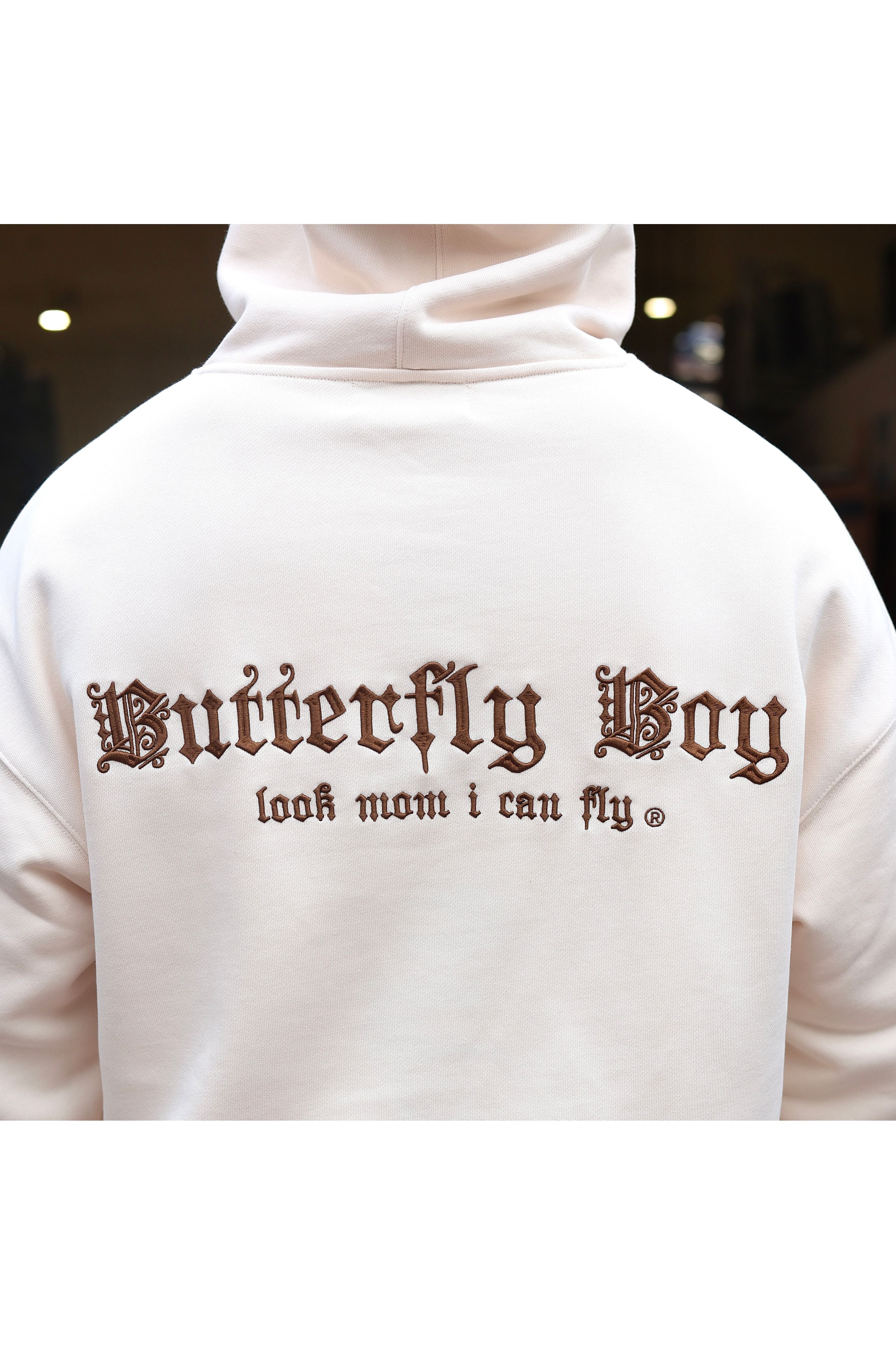 קפוצ'ון OS BUTTERFLY CRE עם רקמה - Butterfly Sneakers